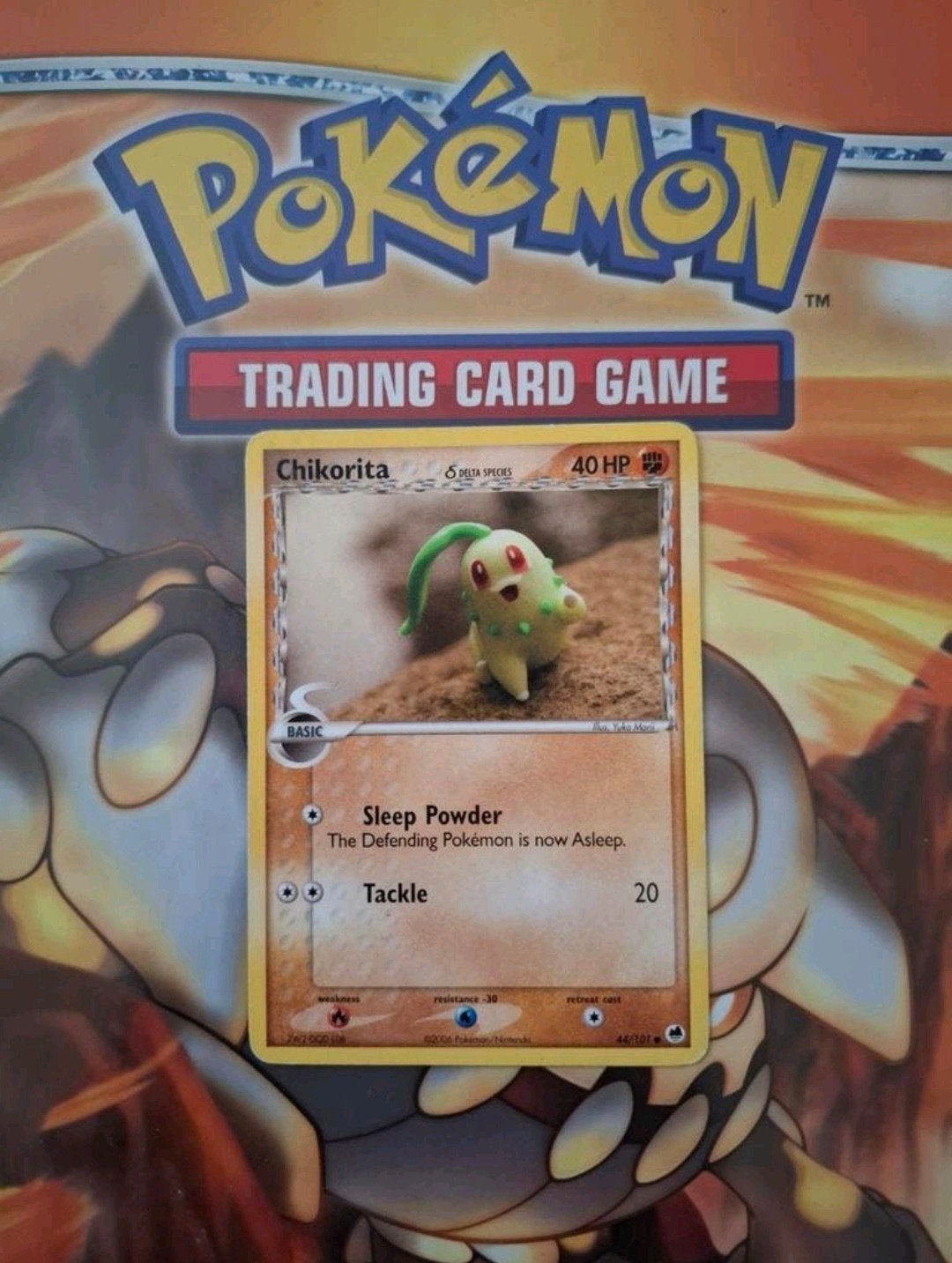 Chikorita 44/101 Ex Dragon Frontiers pokemon kaart, Ophalen of Verzenden, Gebruikt, Losse kaart