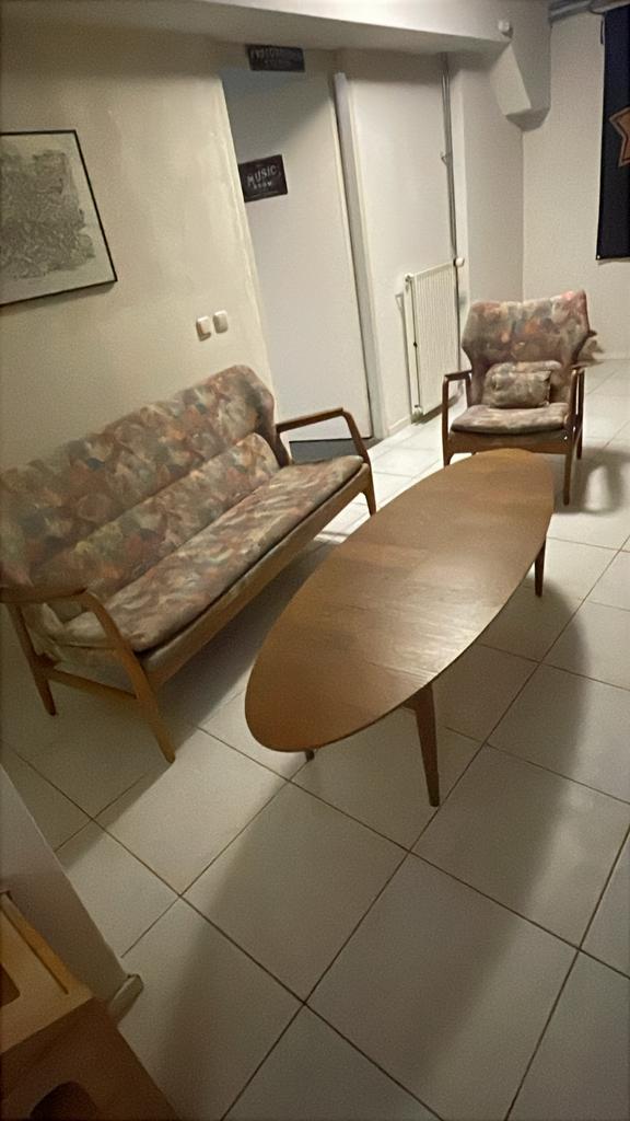 Bovenkamp 2-persoons bank en dames fauteuil, Ophalen, Gebruikt, Deens, Overige maten
