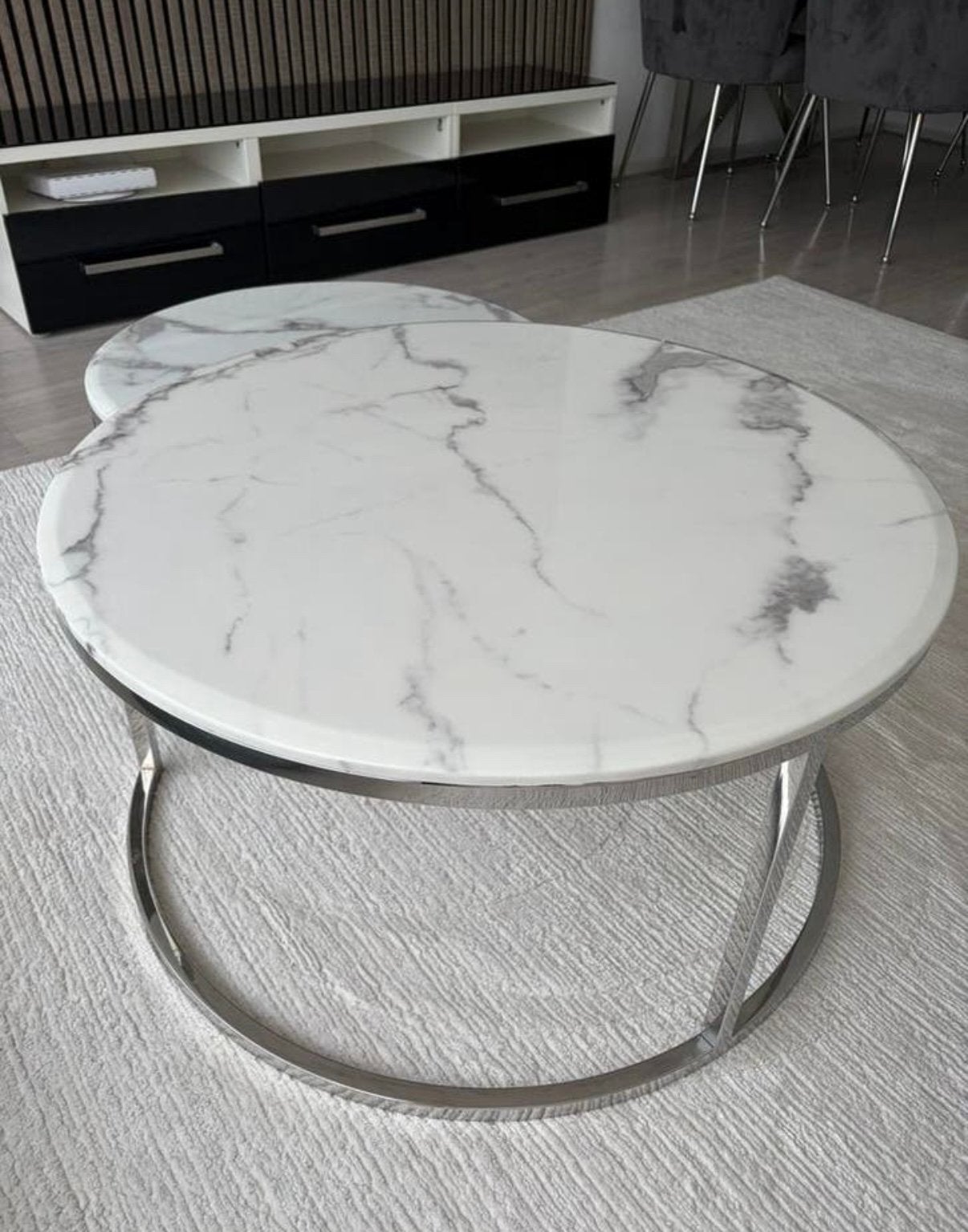 Salontafel, nieuwe staat!, Huis en Inrichting, Ophalen, 100 tot 150 cm, Rond, 50 tot 100 cm