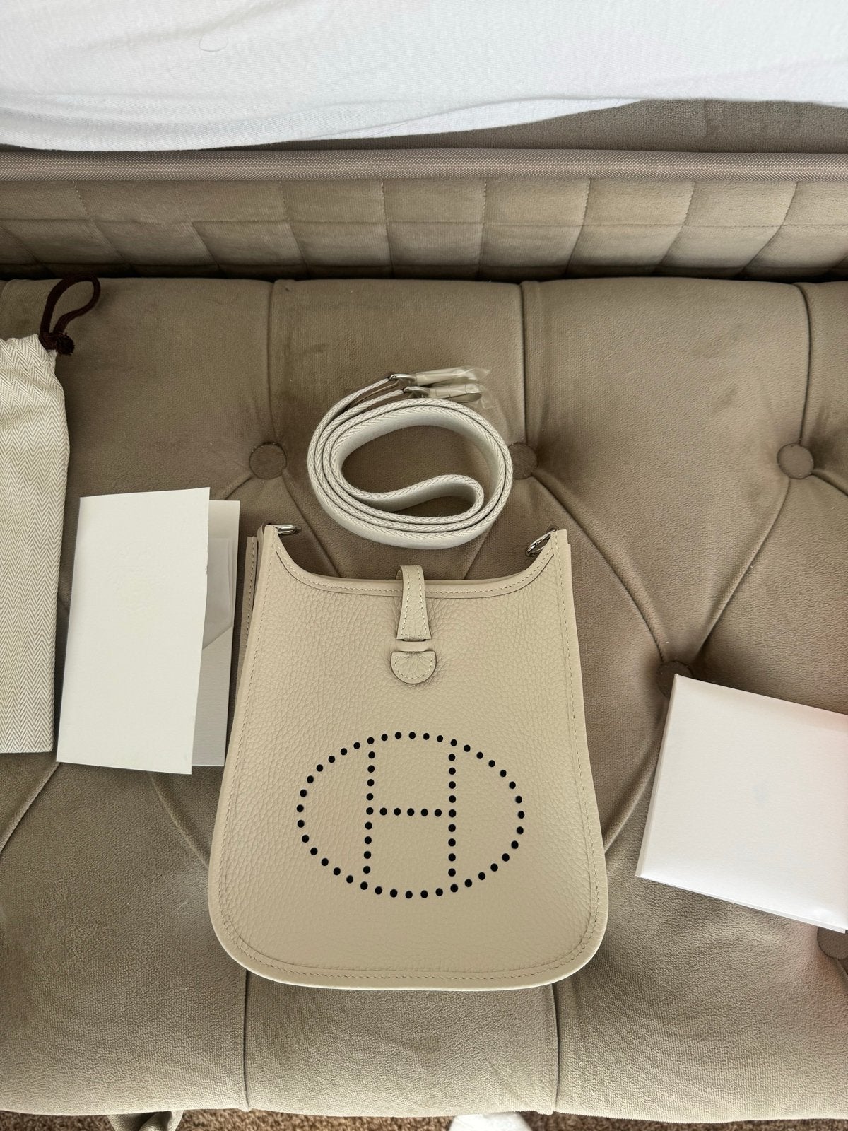 Hermes Evelyne 16, Ophalen of Verzenden, Nieuw, Beige, Schoudertasje