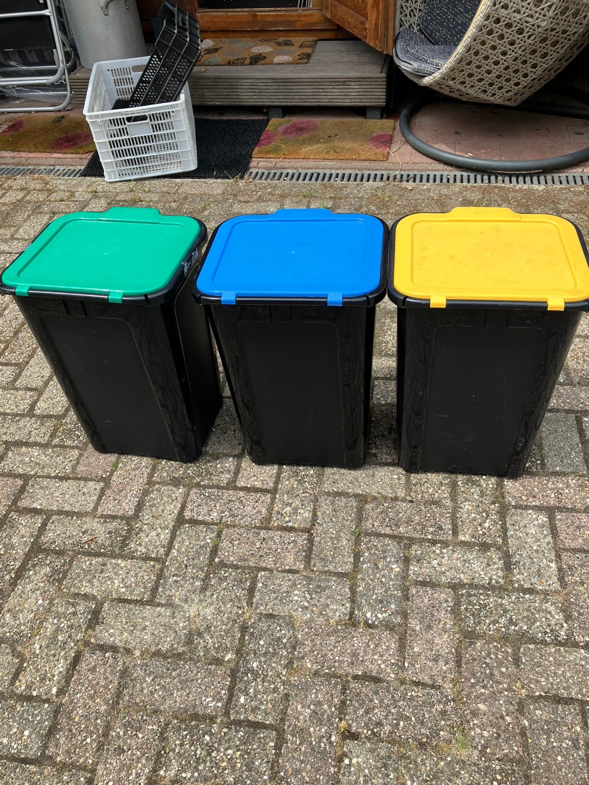 3 wasmanden tontarelli afvalbakken cover line, Huis en Inrichting, Ophalen, Gebruikt