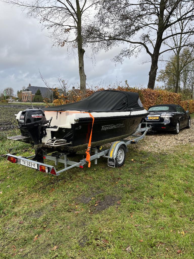 Sloep Topcraft 484 Grande limited Suzuki 9.9 pk incl trailer, Watersport en Boten, Sloepen, Ophalen, Tender, Gebruikt, Topcraft