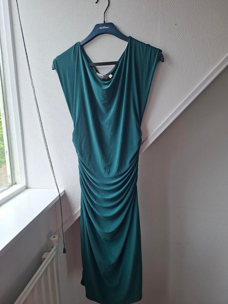 Vintage Chic Jurk - Smaragdgroen, Maat L, Kleding | Dames, Maat 42/44 (L), Ophalen of Verzenden, Zo goed als nieuw, Knielengte