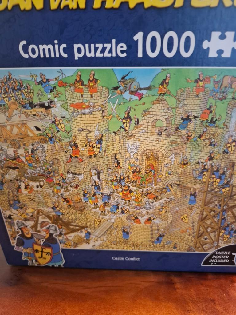 Jan van Haasteren  castle conflict, Hobby en Vrije tijd, Denksport en Puzzels, Ophalen, 500 t/m 1500 stukjes, Zo goed als nieuw