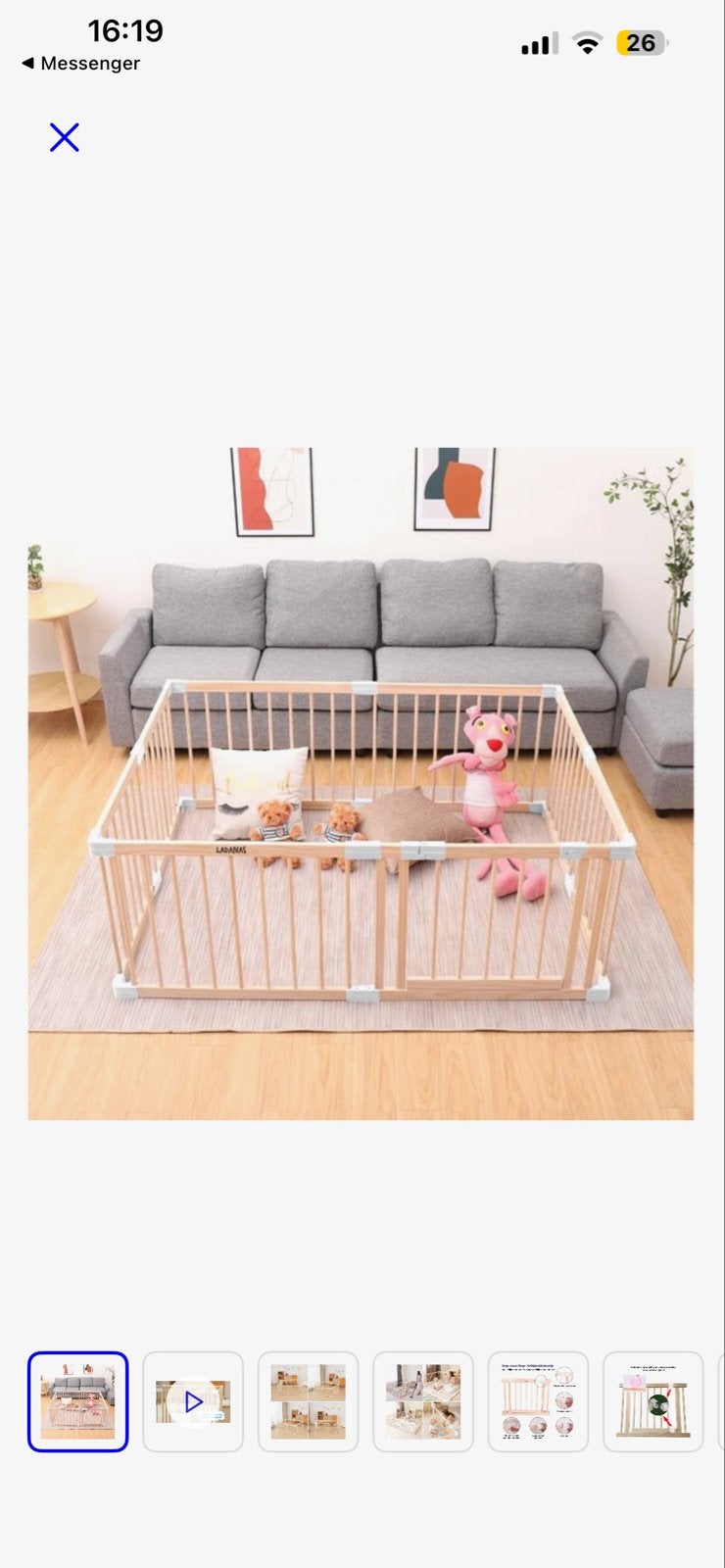 Nieuwe houten grondbox  120x160 cm, Ophalen, Nieuw, Rechthoekig, Boxkleed