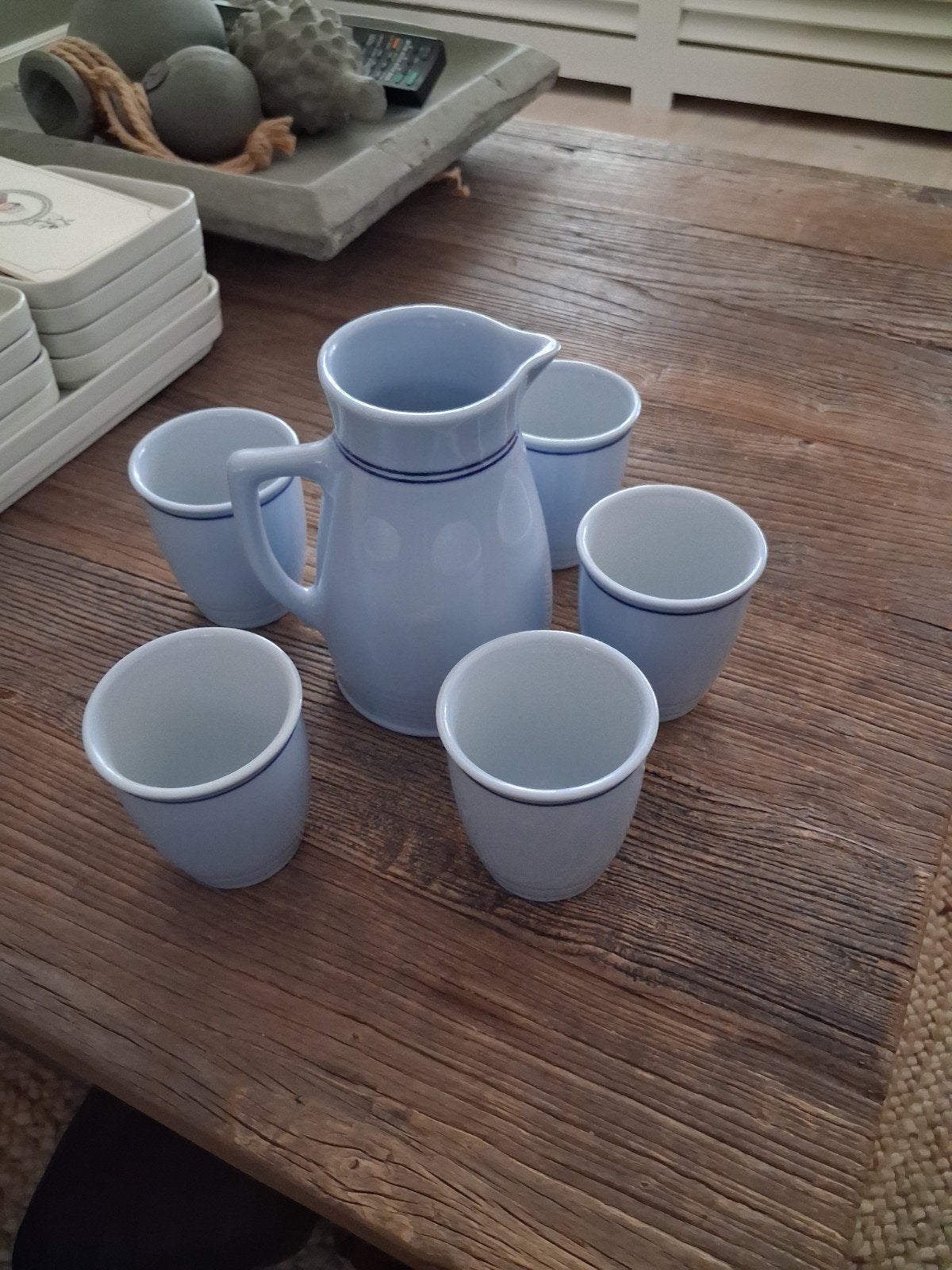 Vintage Lilien Porzellan Glühwein Set - Kan en 5 Bekers, Ophalen of Verzenden