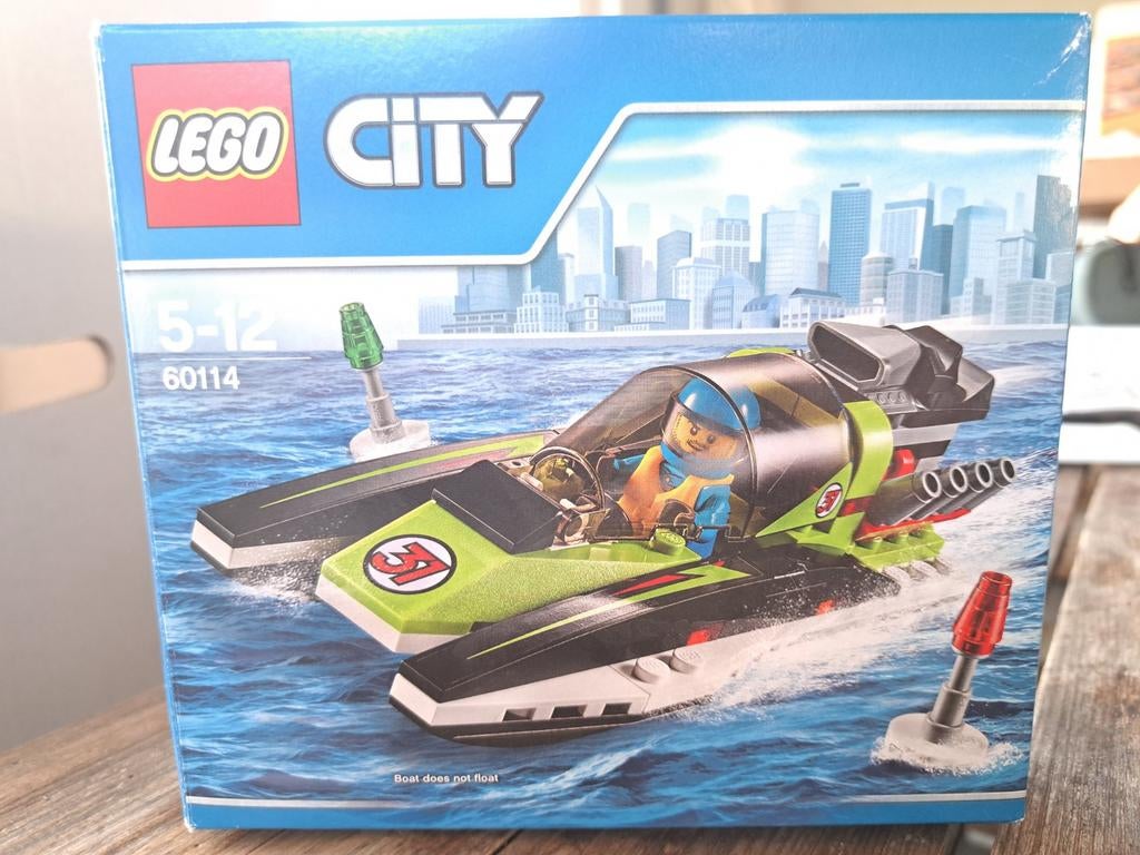 Lego City 60114 Raceboot compleet met doos en boekje, Compleet, Lego, Ophalen of Verzenden, Complete set