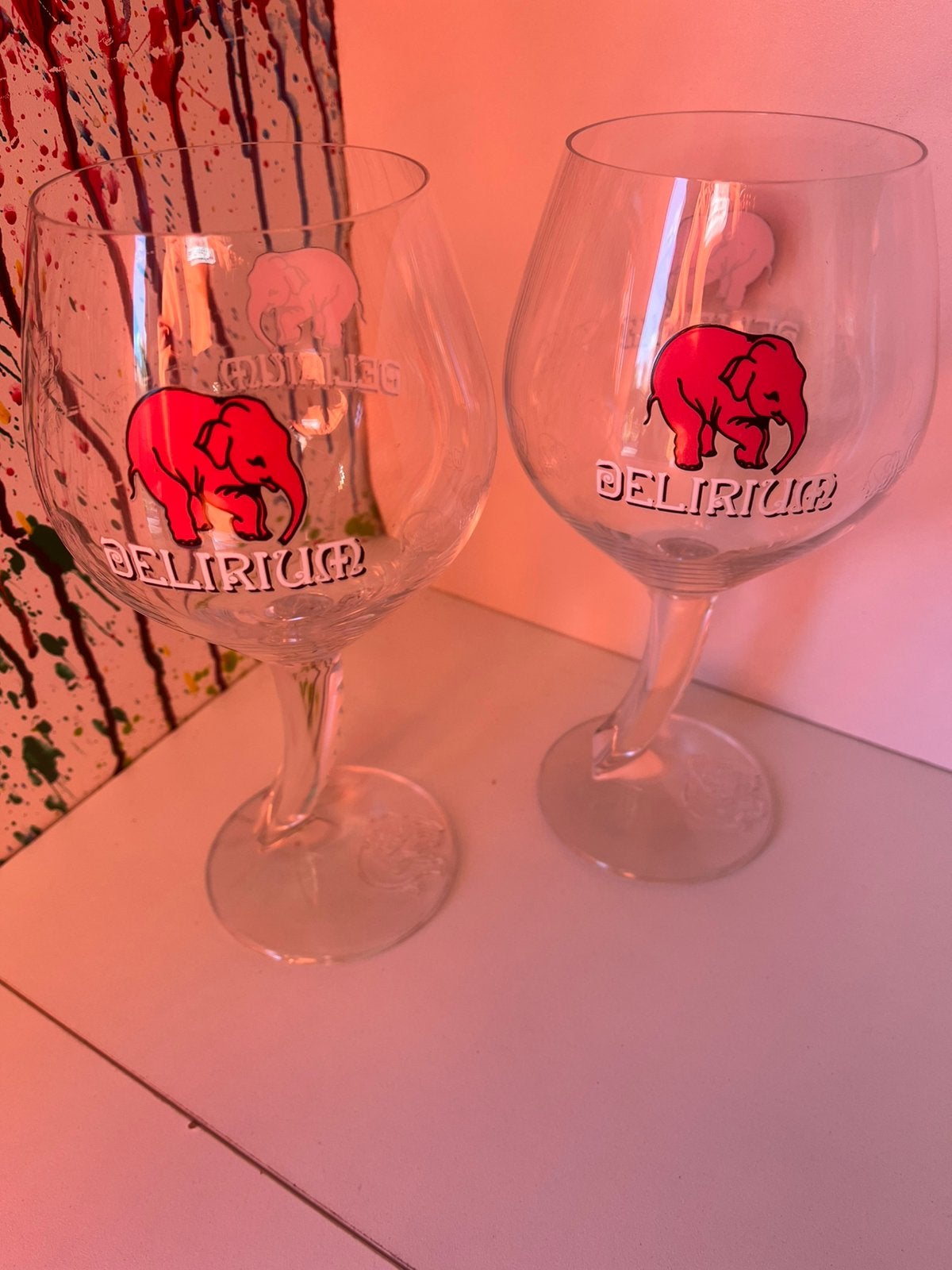 Delirium bierglazen set van 2 glazen, Ophalen of Verzenden, Nieuw, Glas of Glazen, Overige merken