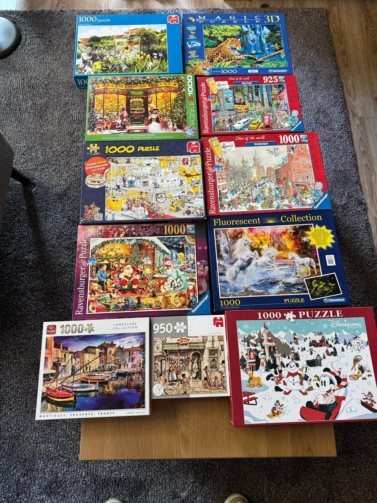 Grote collectie legpuzzels (12 stuks) - Diverse merken, Ophalen, 500 t/m 1500 stukjes, Gebruikt, Legpuzzel