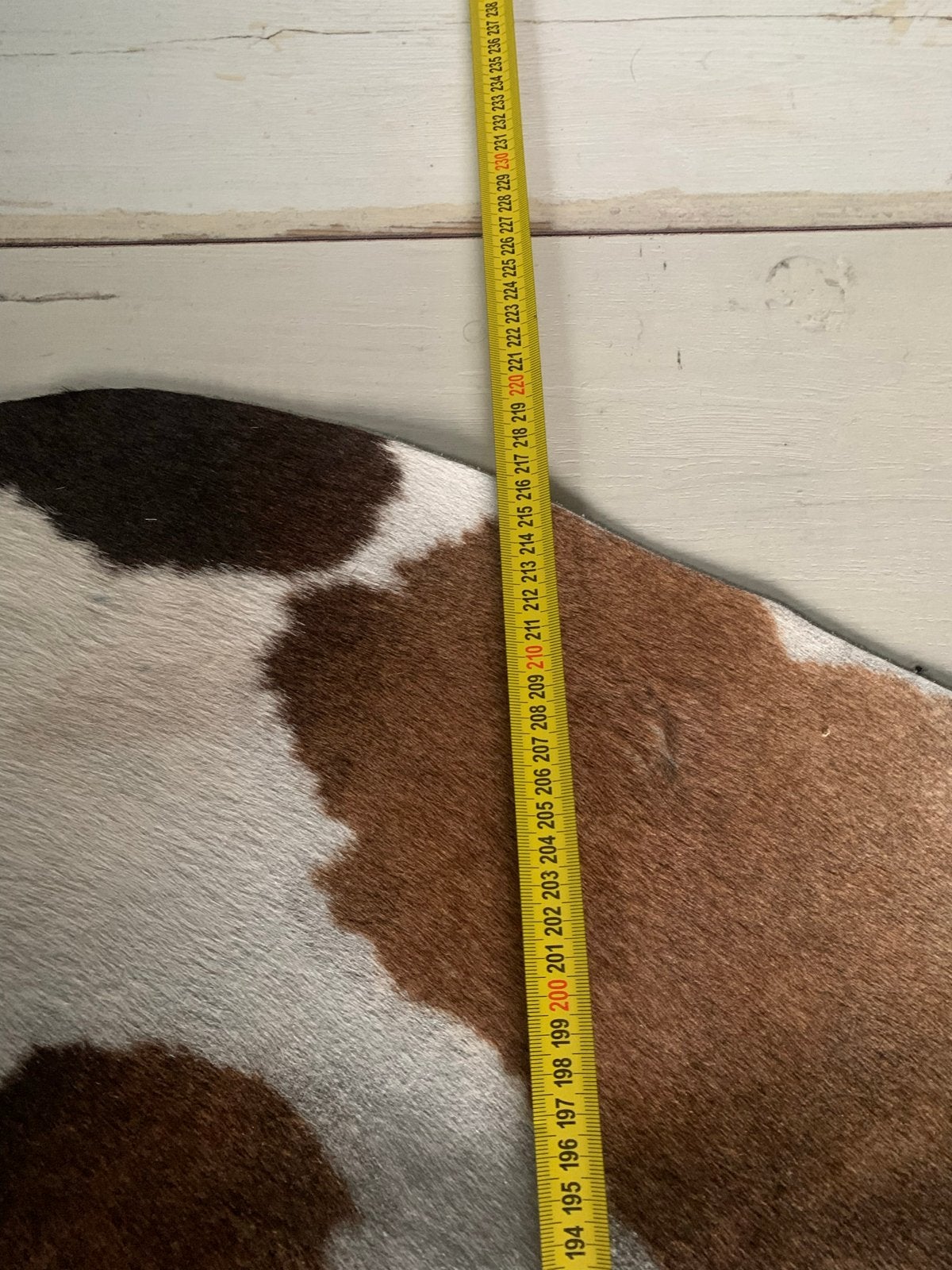 Prachtig Koeienhuid Vloerkleed - 220x200 cm, Gebruikt, Bruin, Ophalen of Verzenden, 200 cm of meer