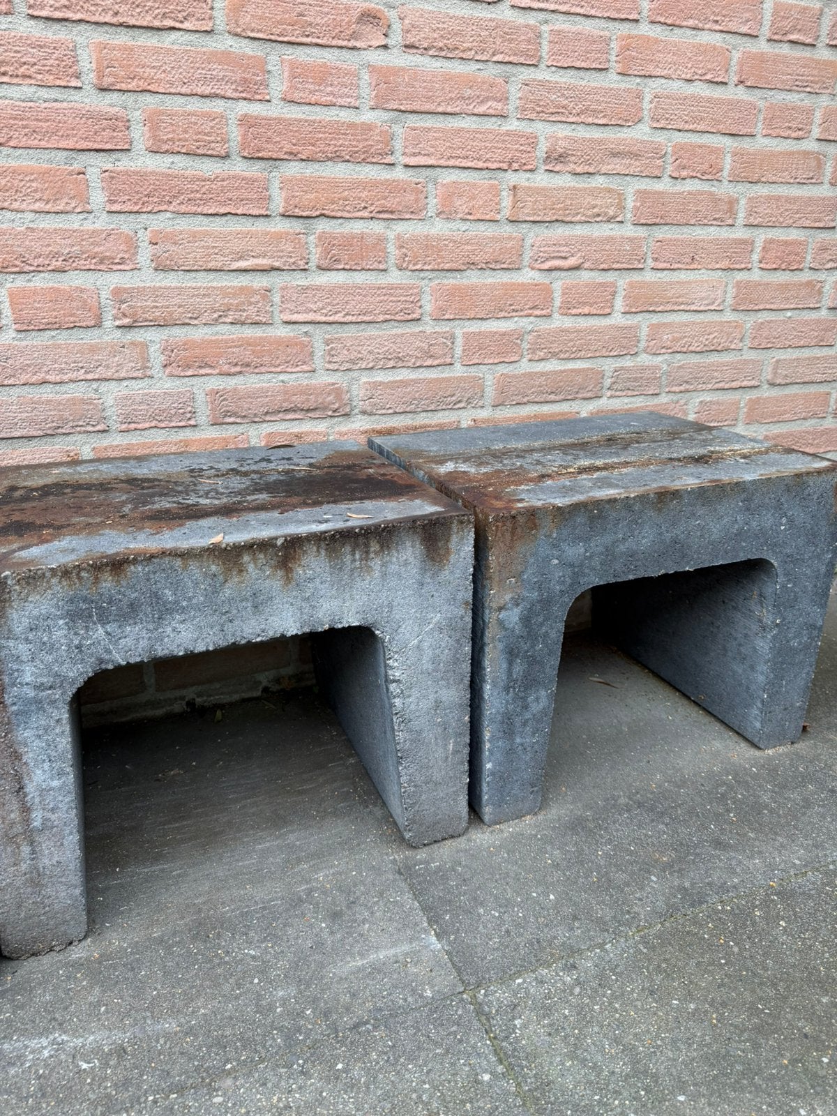 Betonblokken U-vorm 4 stuks, Ophalen, Gebruikt