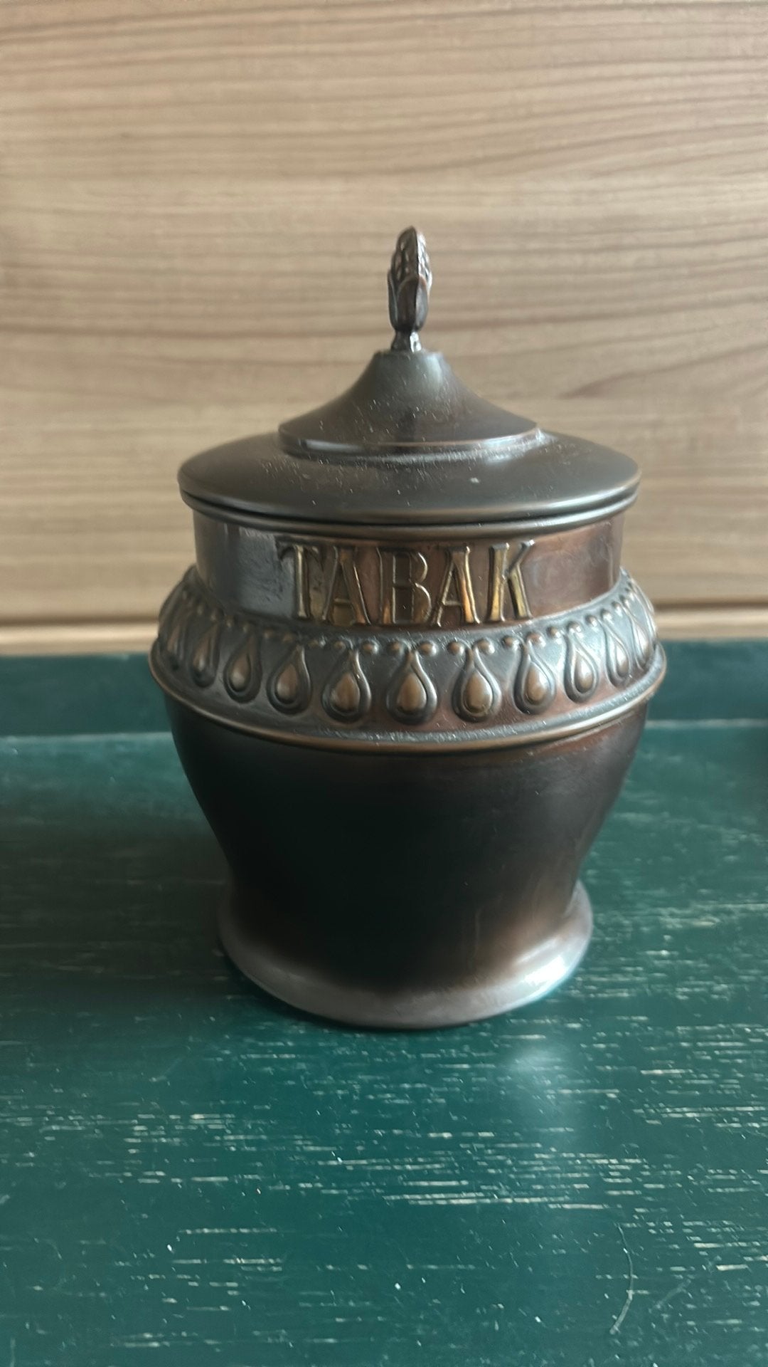Koperkleurige, Nederlandse Tabak pot met deksel, Ophalen of Verzenden, Zo goed als nieuw, Tabaksdoos of Verpakking