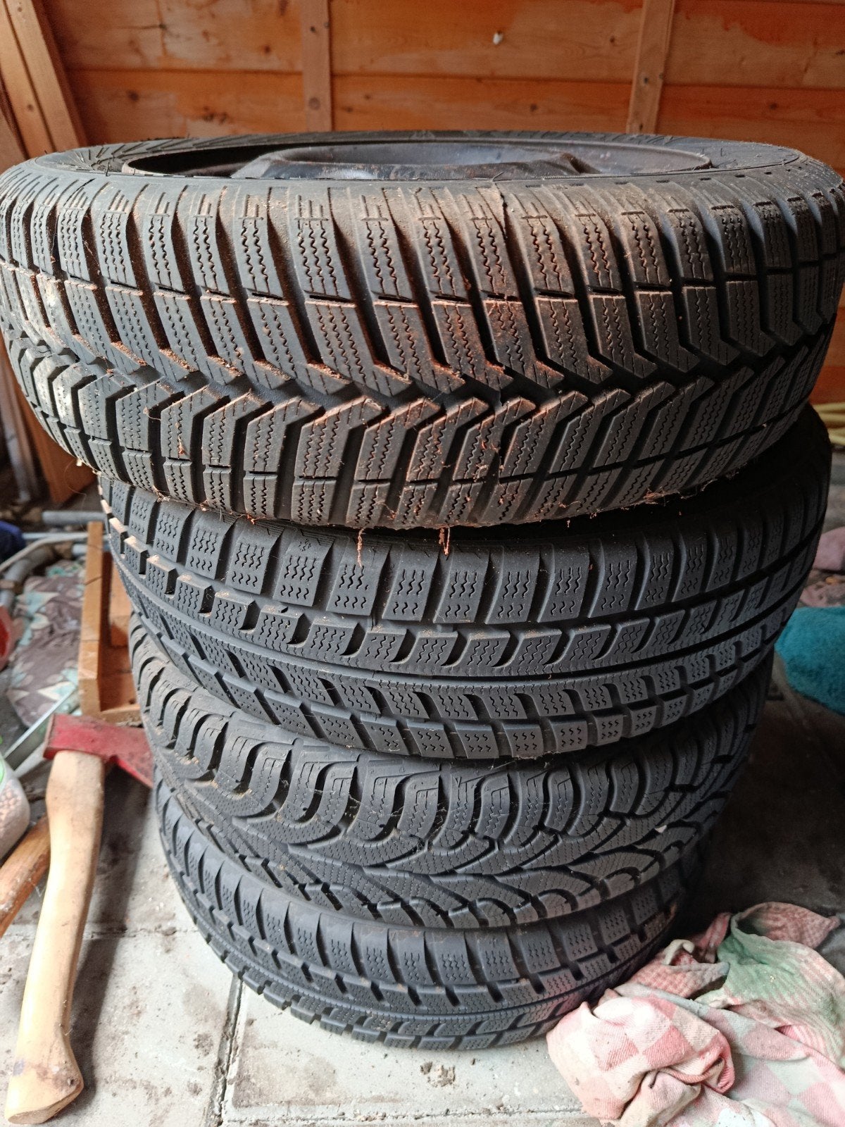 Set Vredestein winterbanden met velgen 155/65 R13, Auto-onderdelen, Ophalen, Gebruikt, 15 inch, Banden en Velgen