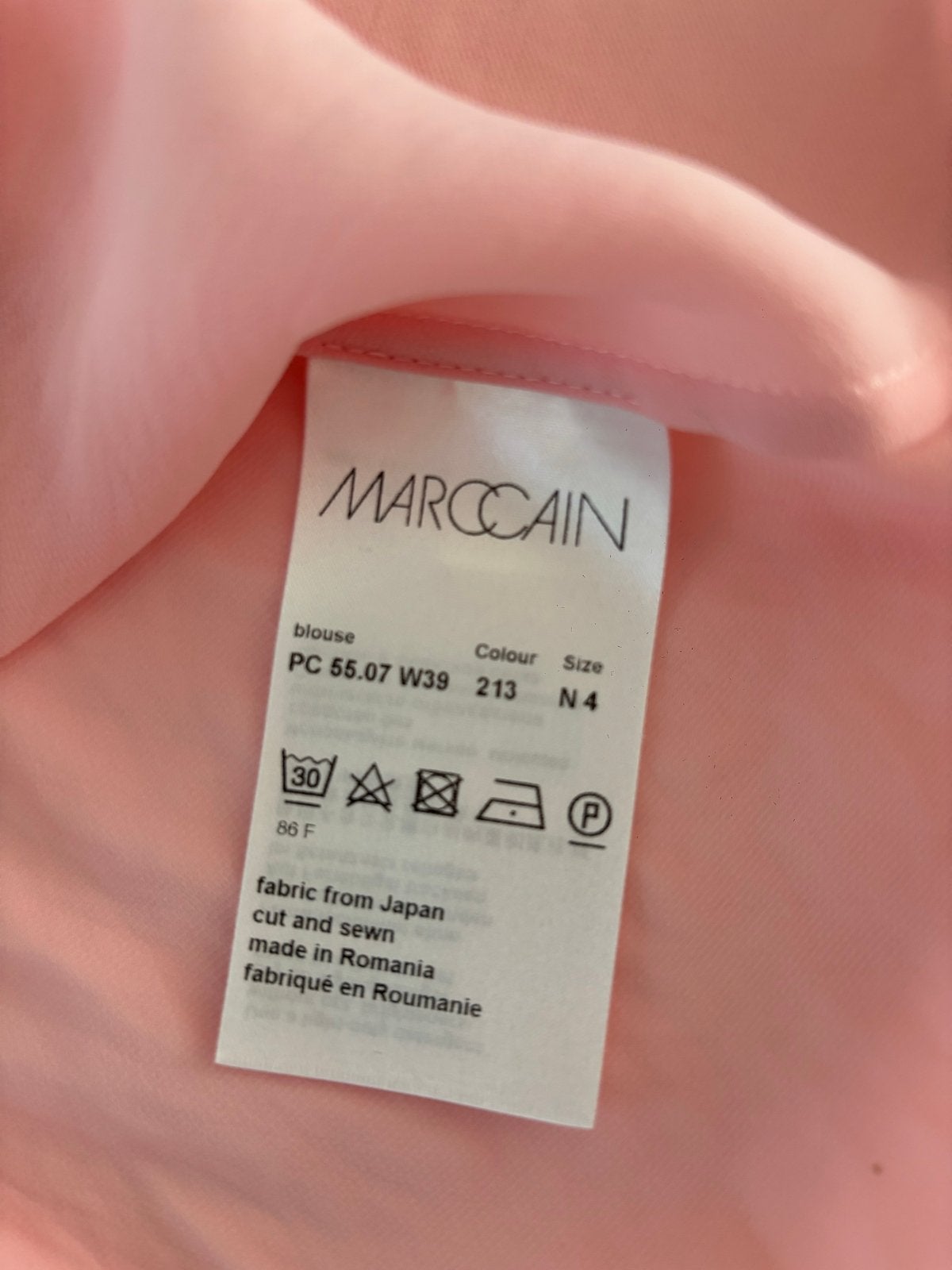 Roze Marccain blouse met V-hals en 3/4 mouwen, Kleding | Dames, Tops, Maat 38/40 (M), Nieuw, Ophalen of Verzenden, Lange mouw