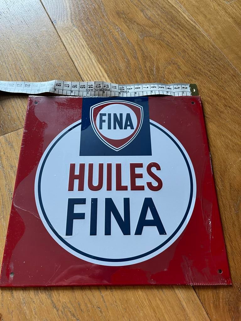 Metal bord Huiles Fina - Nieuw in plastic (21x21 cm), Ophalen of Verzenden, Nieuw, Reclamebord