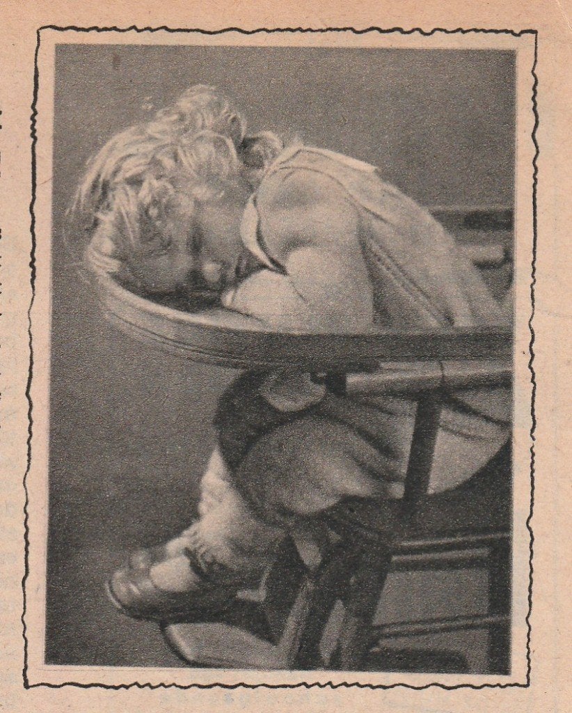 Retro reclame 1951 Gevaert film jongetje in kinderstoel, Verzamelen, Verzenden, Overige typen