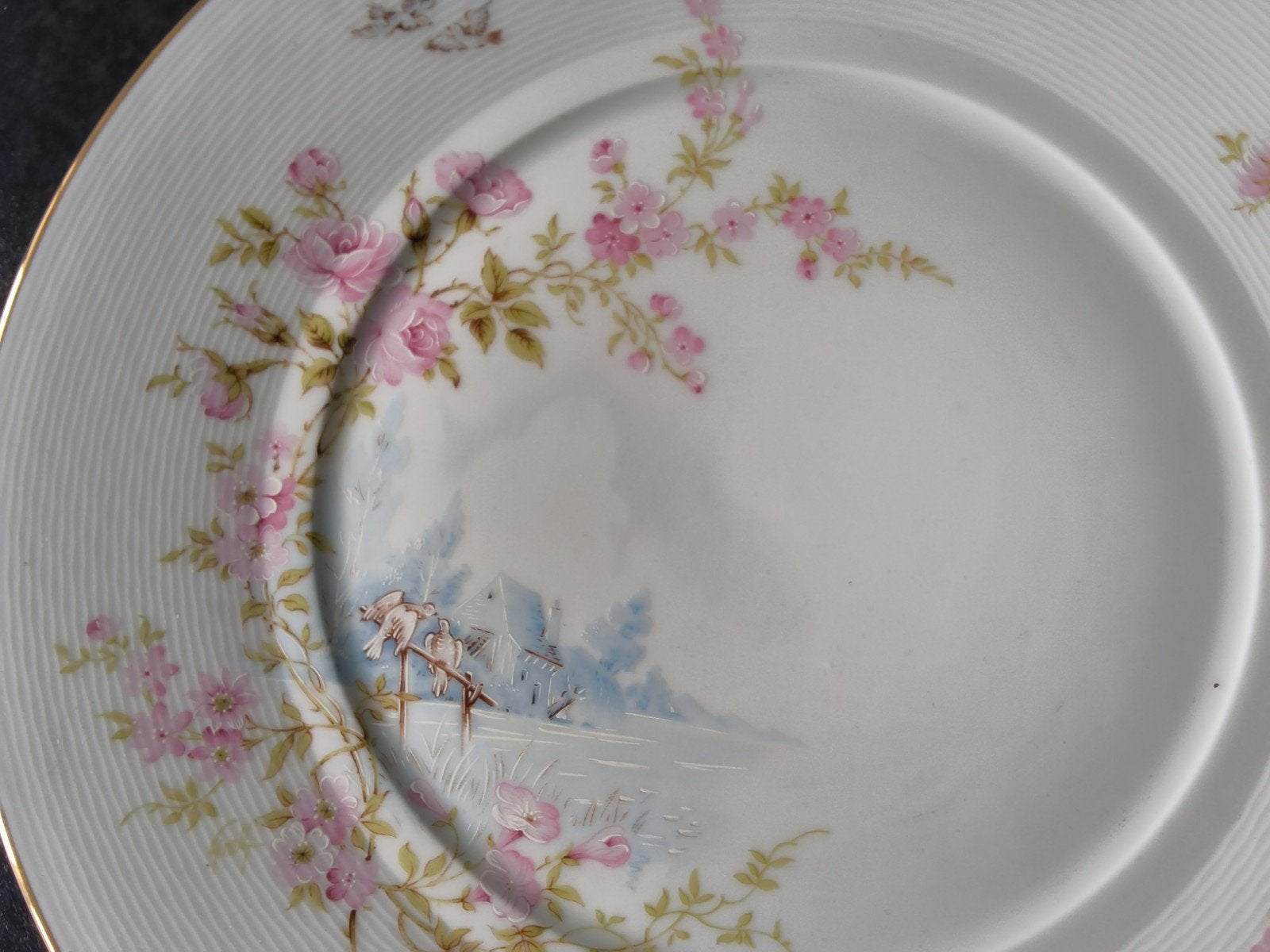 2 prachtige limoges " huwelijks " borden met duifjes, Ophalen of Verzenden