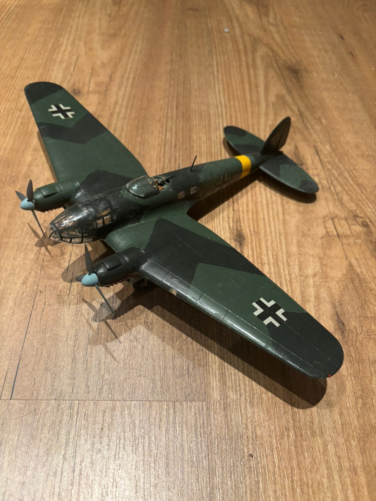 D) 1/72 Heinkel He-111 Duitse bommenwerper WW2 gebouwd model, 1:72 tot 1:144, Gebruikt, Italeri, Ophalen of Verzenden