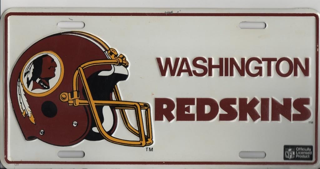 washington redskins licenseplate nummerbord nfl, Ophalen of Verzenden, Zo goed als nieuw, Buitenlandse clubs, Overige typen