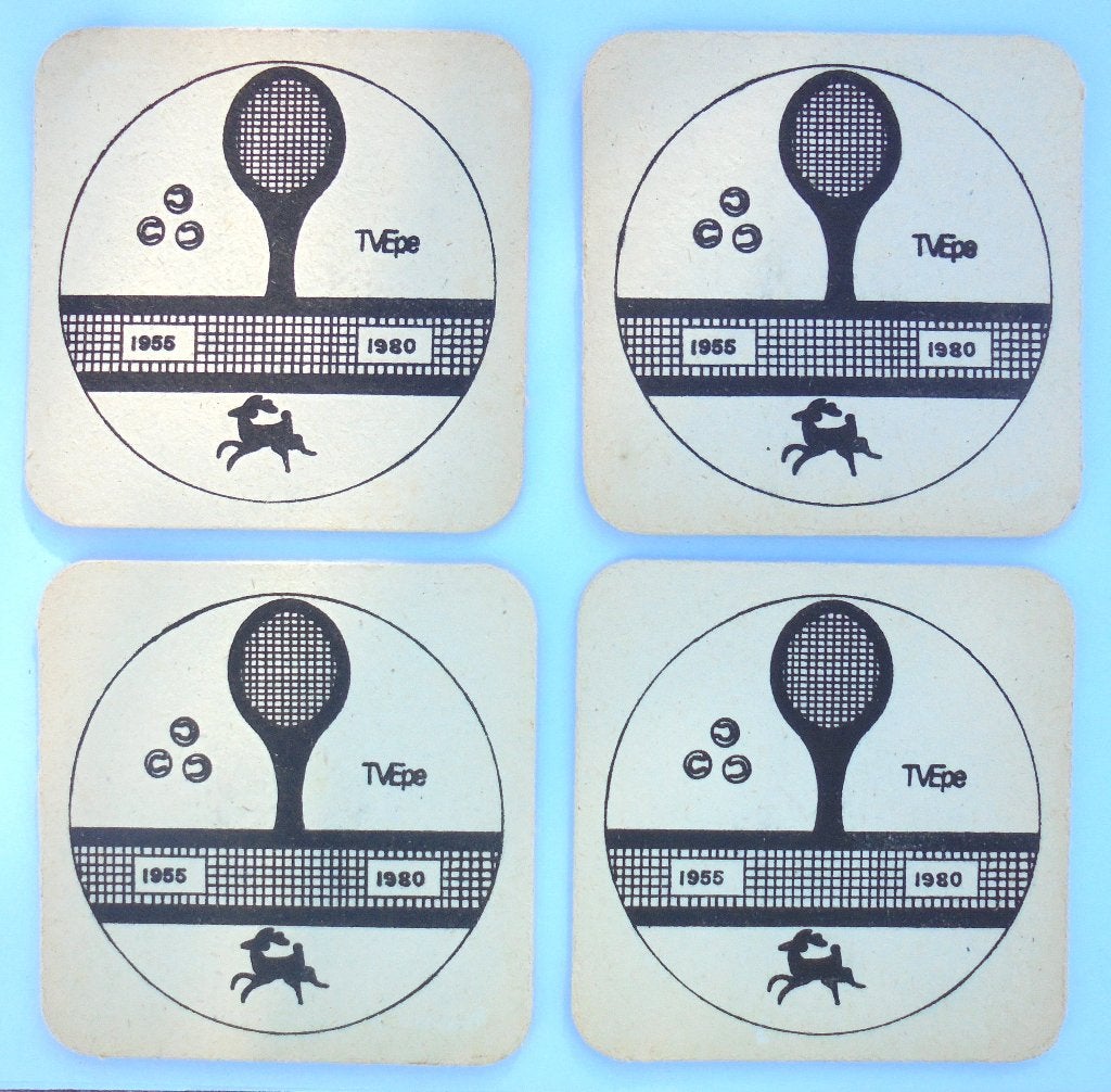 Jubileum bierviltjes SKOL Tennis Vereniging EPE 1955-1980, Ophalen of Verzenden, Gebruikt, Viltje(s), Overige merken