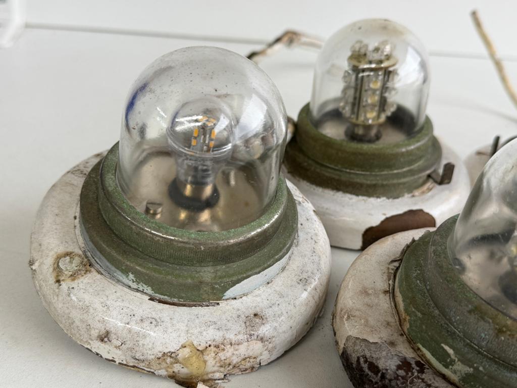 5 x bronzen lampje / kajuitlamp, Watersport en Boten, Ophalen of Verzenden, Gebruikt