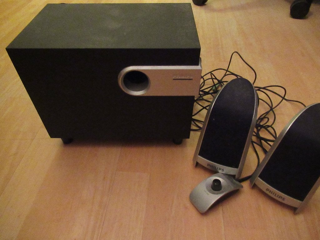 Philips SUBWOOFER System model SPA2300/00 + 2 BOXJES, Philips, Subwoofer, Ophalen of Verzenden, Zo goed als nieuw