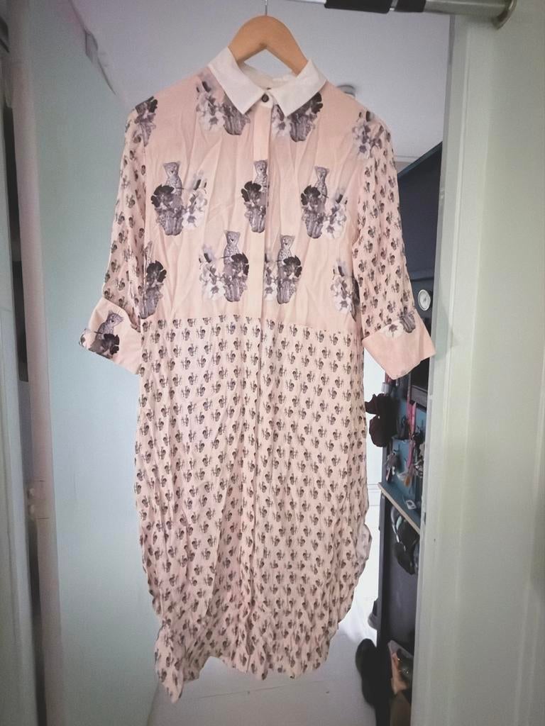 ST Studio blousejurk met cheetah print, Kleding | Dames, Jurken, Ophalen of Verzenden, Zo goed als nieuw, Knielengte, Roze