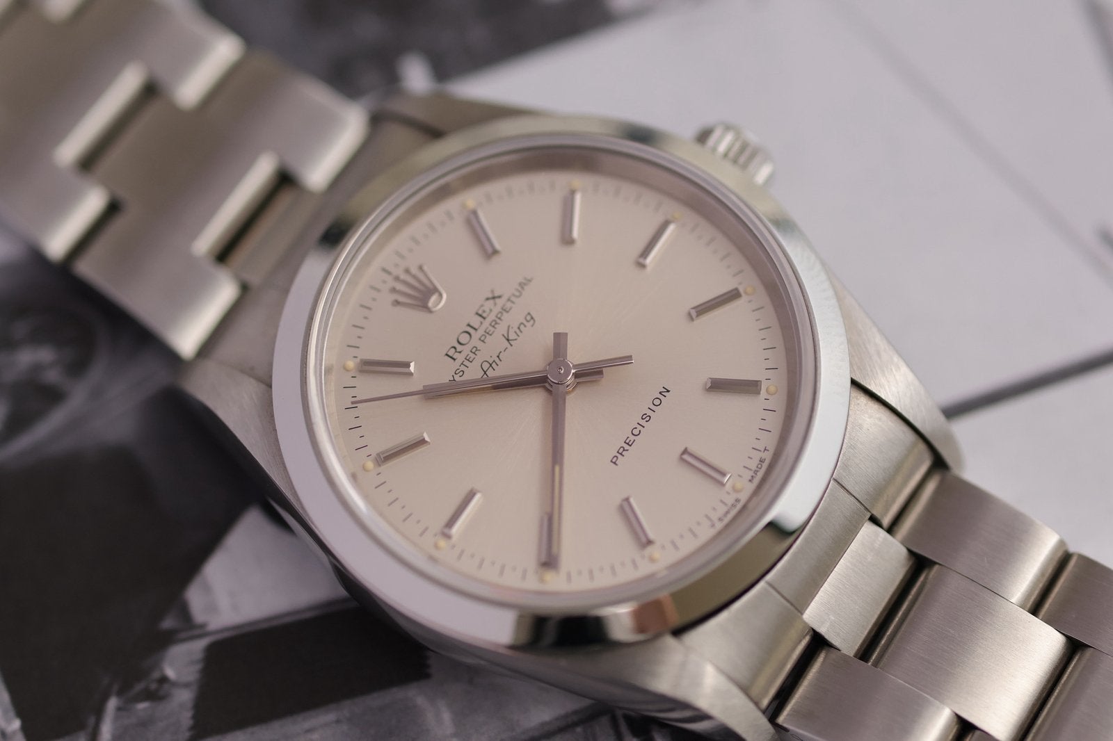 Rolex Air-King 14000 zilver 1995, Gebruikt, Rolex, Polshorloge, Ophalen of Verzenden