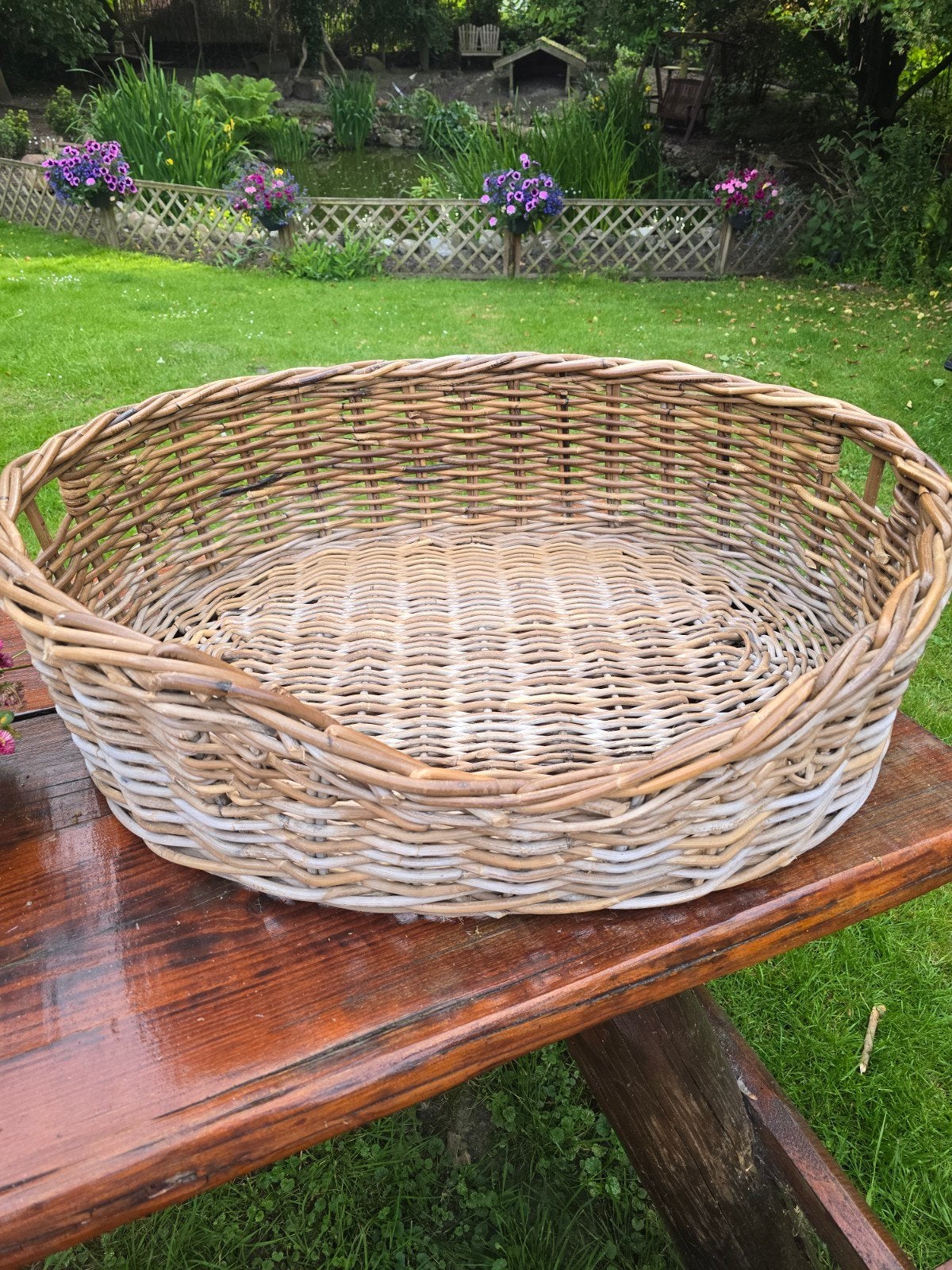 Nette rotan/rieten hondenmand bruin 82x70x26 cm, Ophalen, Zo goed als nieuw, Riet