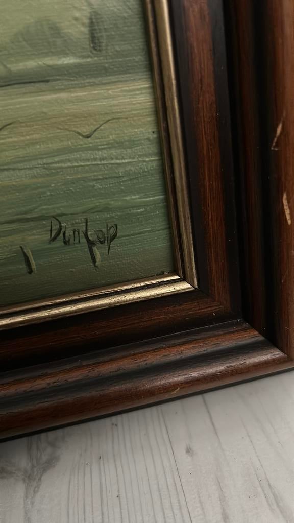 Opieschilderij van dunlop in houten lijst, Antiek en Kunst, Ophalen of Verzenden