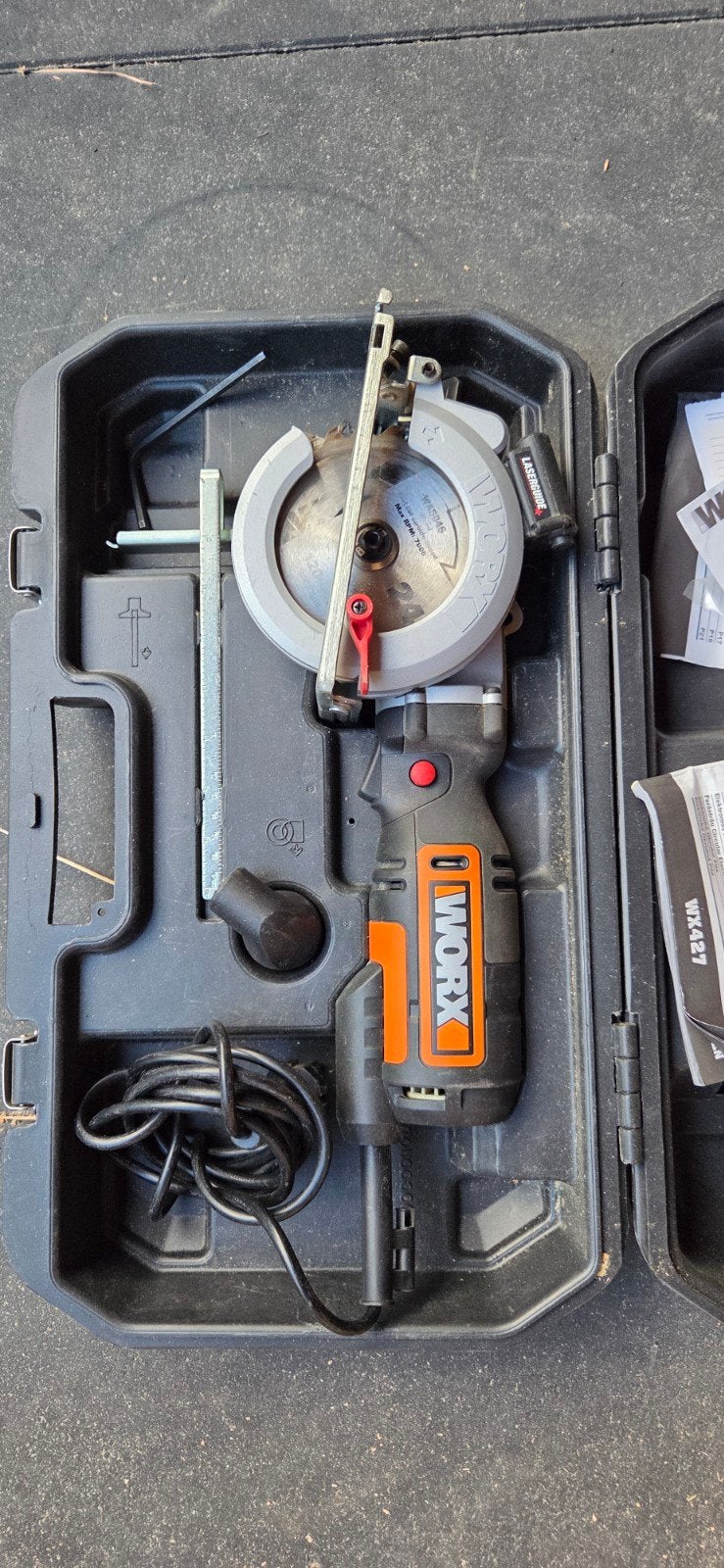 Goed werkende Worx WX427 cirkelzaag met koffer, Ophalen of Verzenden