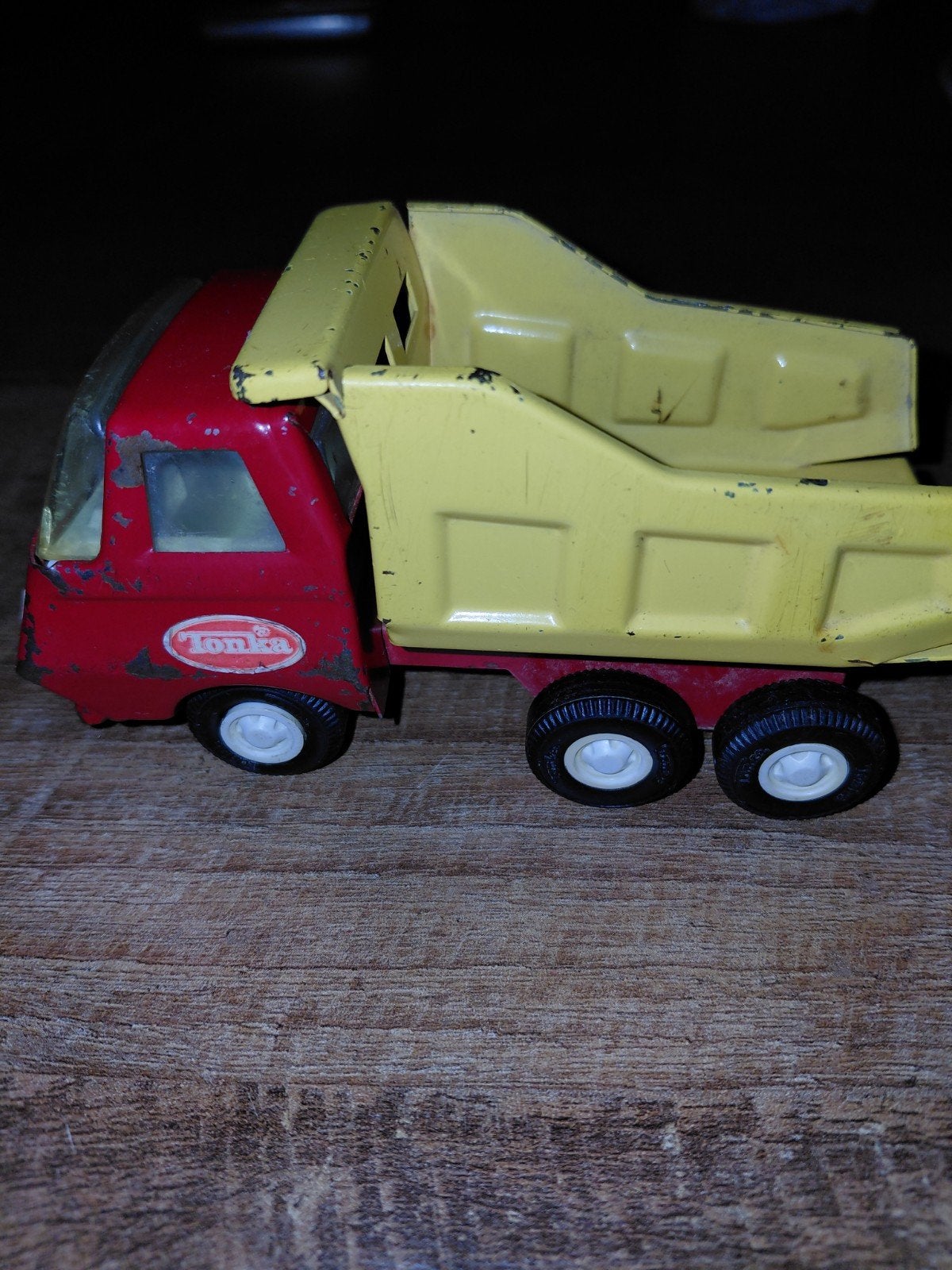 Vintage Tonka Kiepauto - Rood/Geel Metalen Speelgoed, Verzenden, Gebruikt