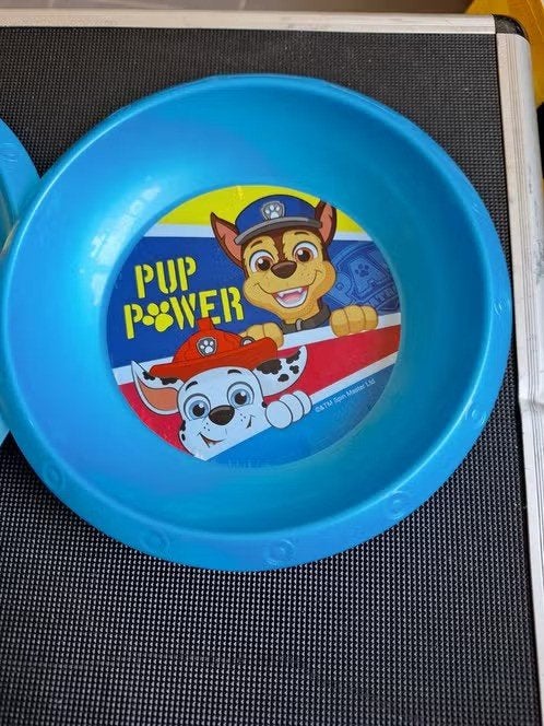 Bordje en schaaltje van pup power h, Kunststof, Onbekend, Stor, Ophalen of Verzenden