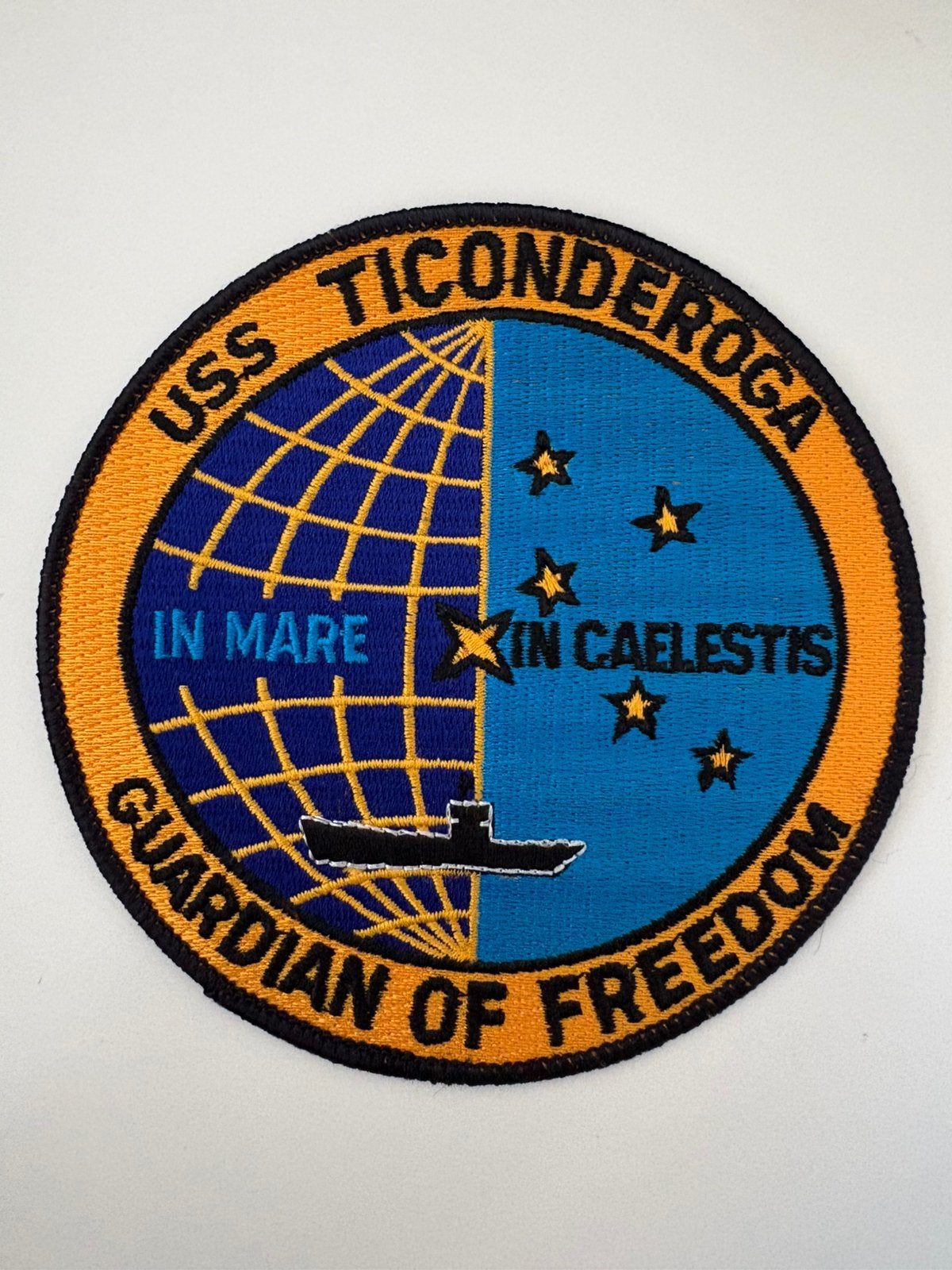 US navy USS Ticonderoga  CV-14 patch, Verzamelen, Ophalen of Verzenden, Marine, Amerika, Embleem of Badge
