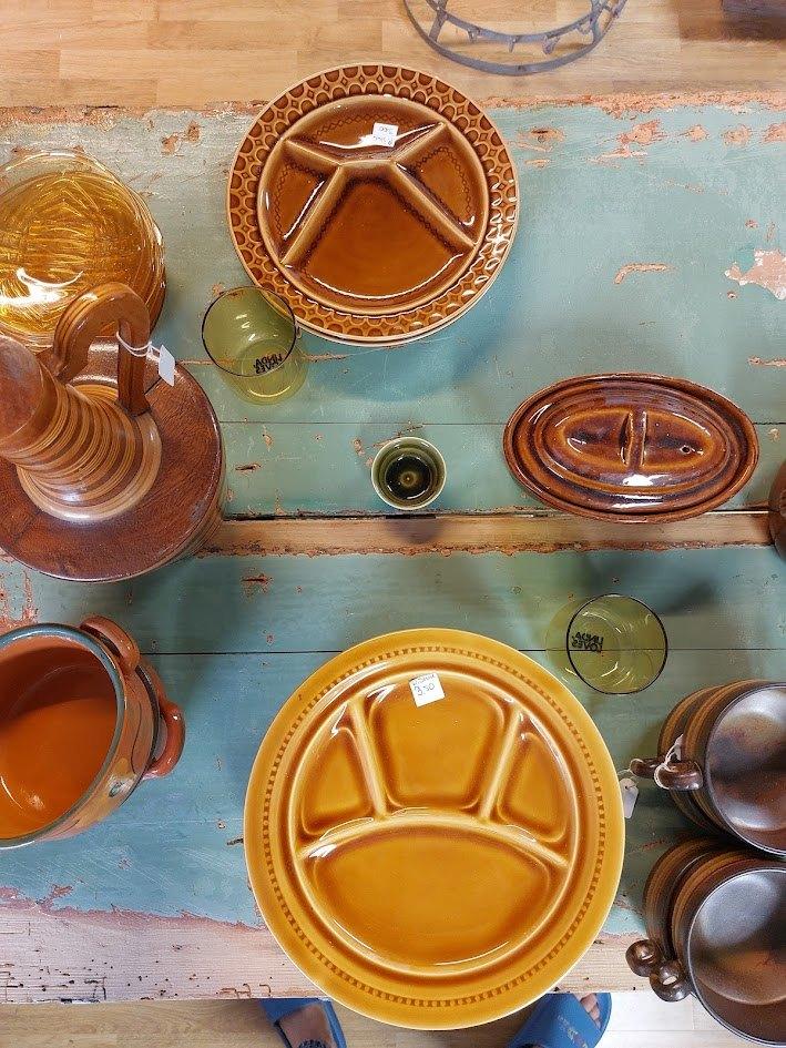 Vintage servies fondueborden, Ophalen of Verzenden