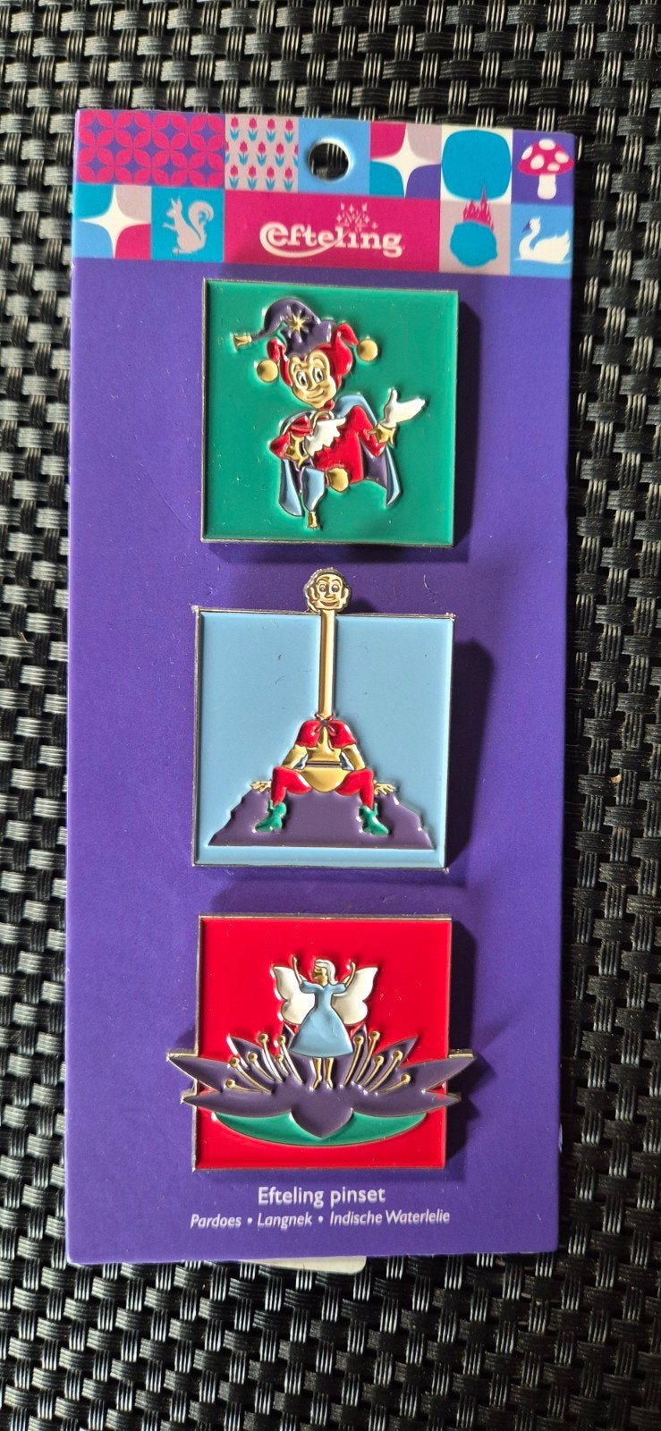 Efteling pinset: Pardoes, Langnek, Indische Waterlelie, Verzamelen, Ophalen of Verzenden, Nieuw