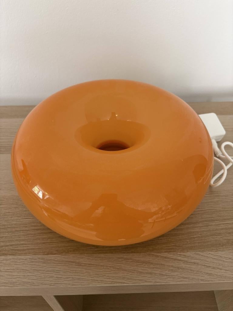 Orange Glass Donut Lamp, Ophalen, Zo goed als nieuw, Kunststof, Minder dan 50 cm