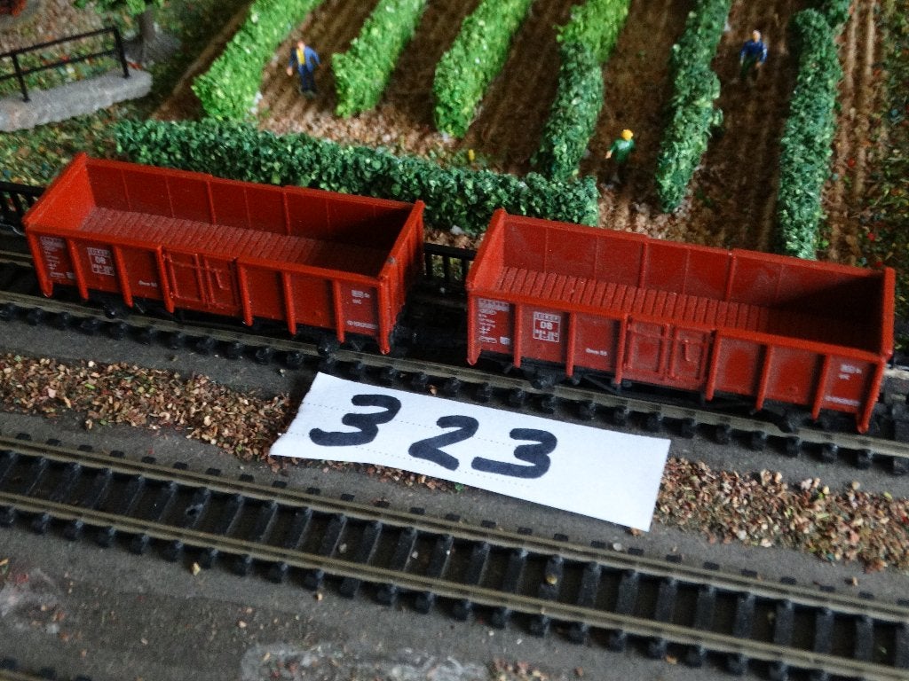 N-Spoor: adv 323: 2 x opengoederenwagon. Fleischmann 8205, Wagon, Ophalen of Verzenden, Zo goed als nieuw, Fleischmann