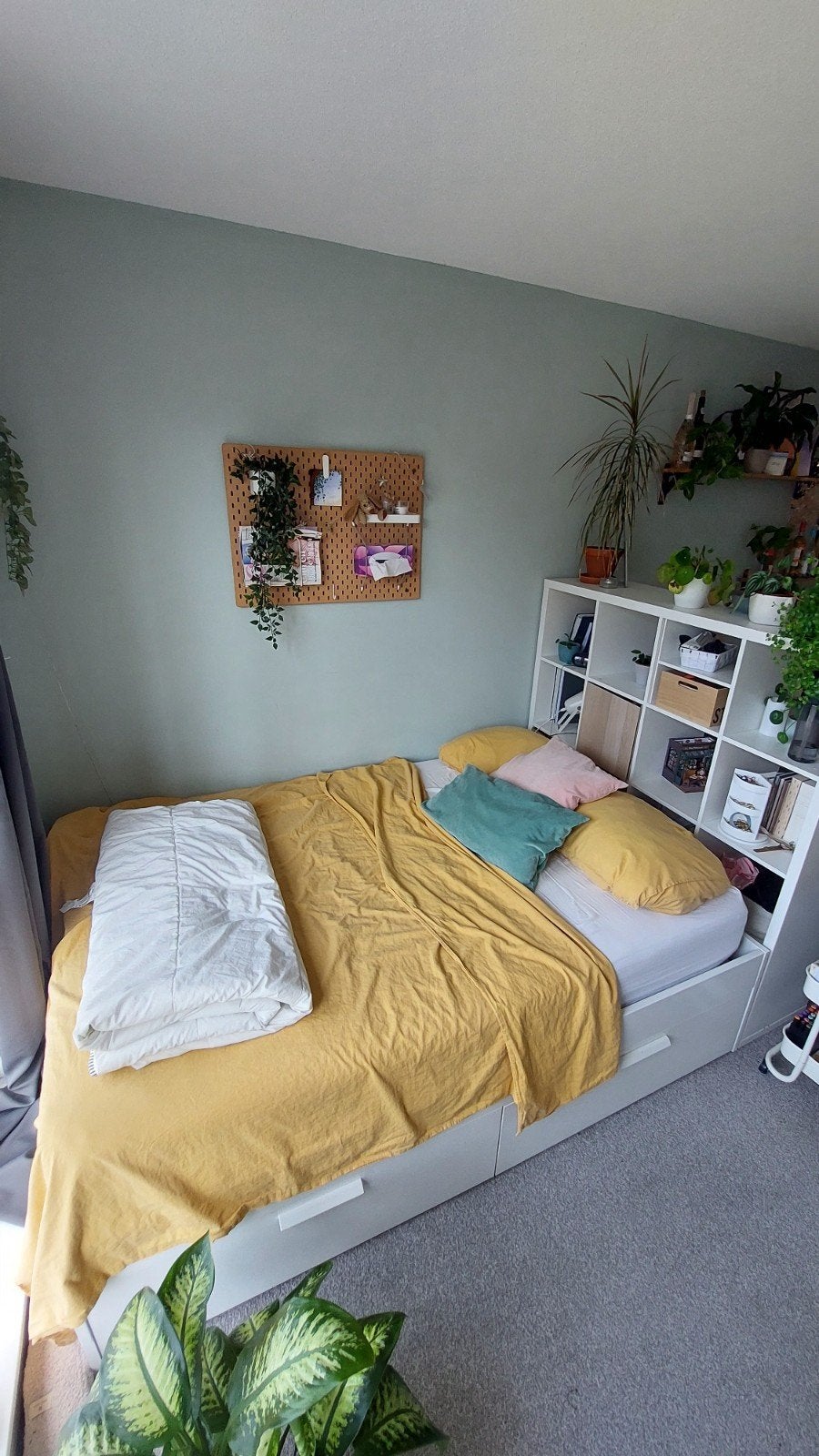 Bed twijfelaar Ikea (Brimnes), Huis en Inrichting, Slaapkamer | Bedden, Ophalen, Gebruikt, Wit, 140 cm