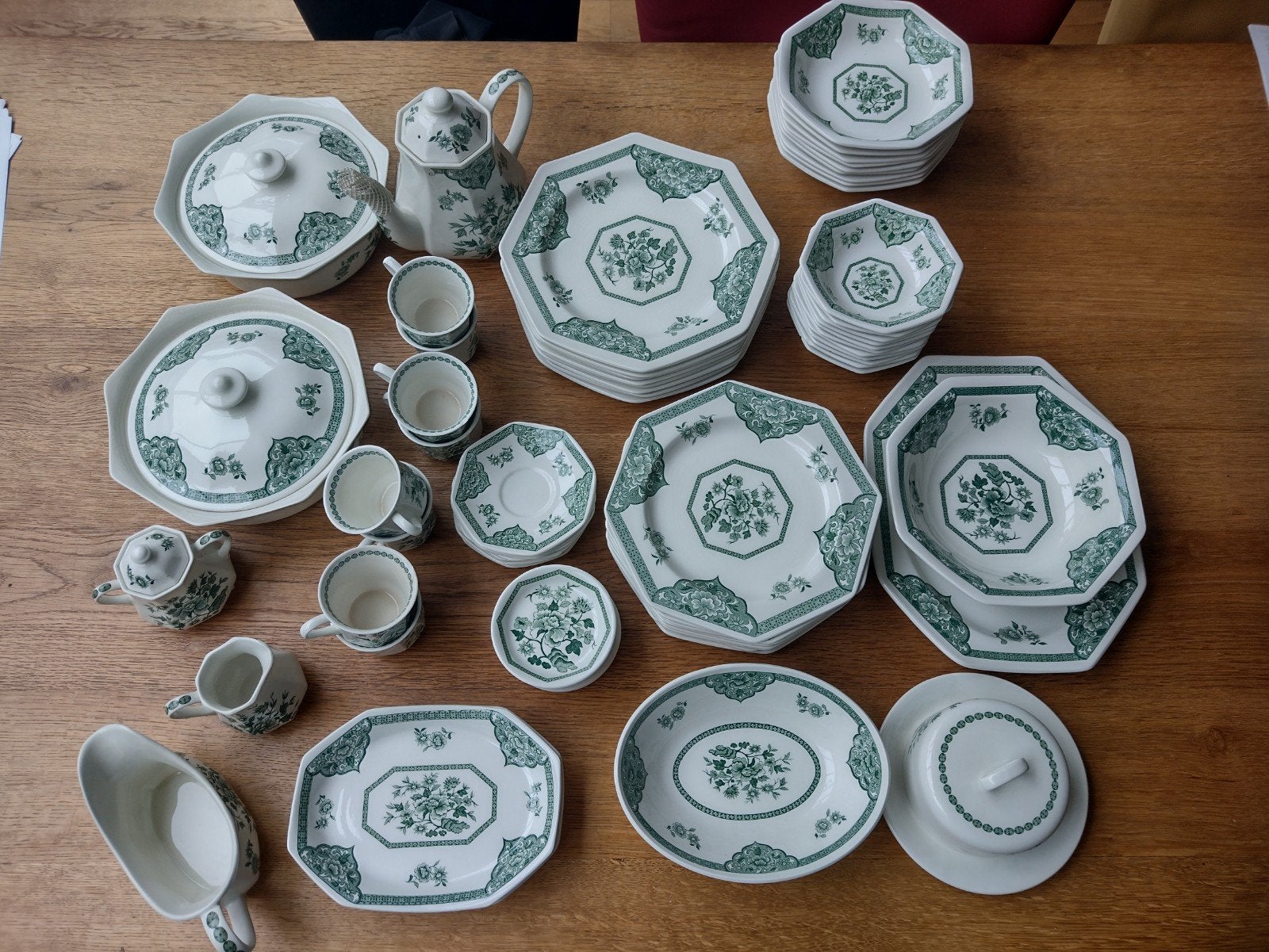 Royal Staffordshire Old Pekin servies - groen - J&G Meakin, Ophalen, Gebruikt, Overige merken, Overige stijlen