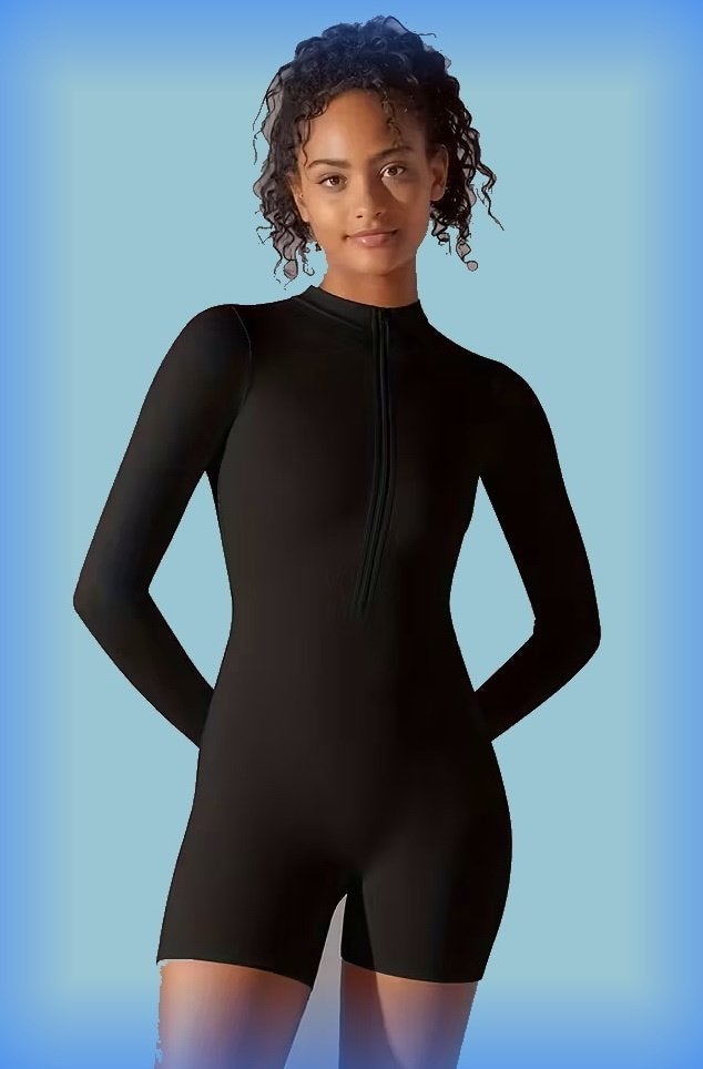 Surf badpak met lange mouwen, Kleding | Dames, Badmode en Zwemkleding, Nieuw, Badpak, Zwart, Verzenden