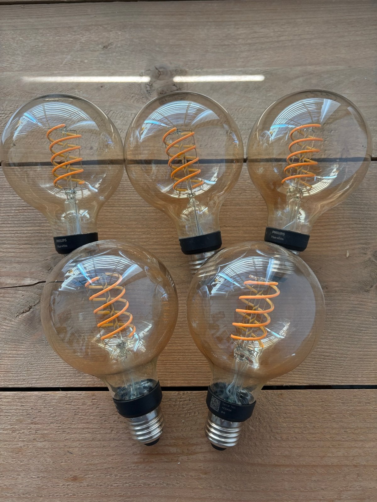 5x Philips Hue White E27 LED lampen, Led-lamp, Philips Hue, 60 watt of meer, Zo goed als nieuw