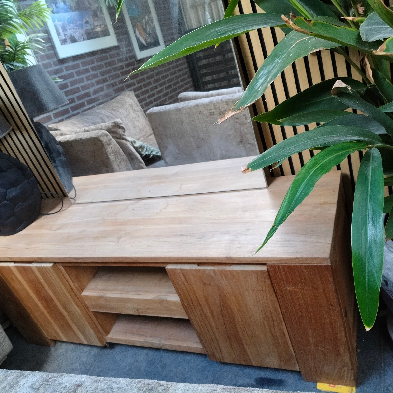 Tv meubel/ Dressoir teak 160 lang, Ophalen, 150 tot 200 cm, Zo goed als nieuw, Minder dan 100 cm