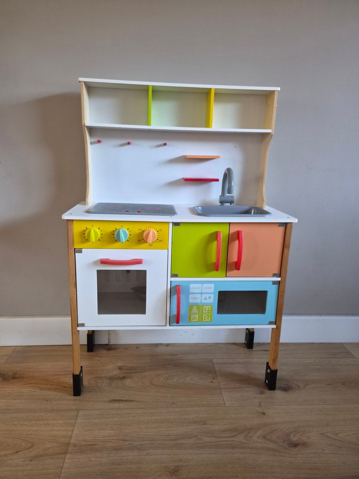 Houten kinderkeuken met accessoires - 70x100 cm, Kinderen en Baby's, Ophalen, Zo goed als nieuw, Hout, Speelkeuken