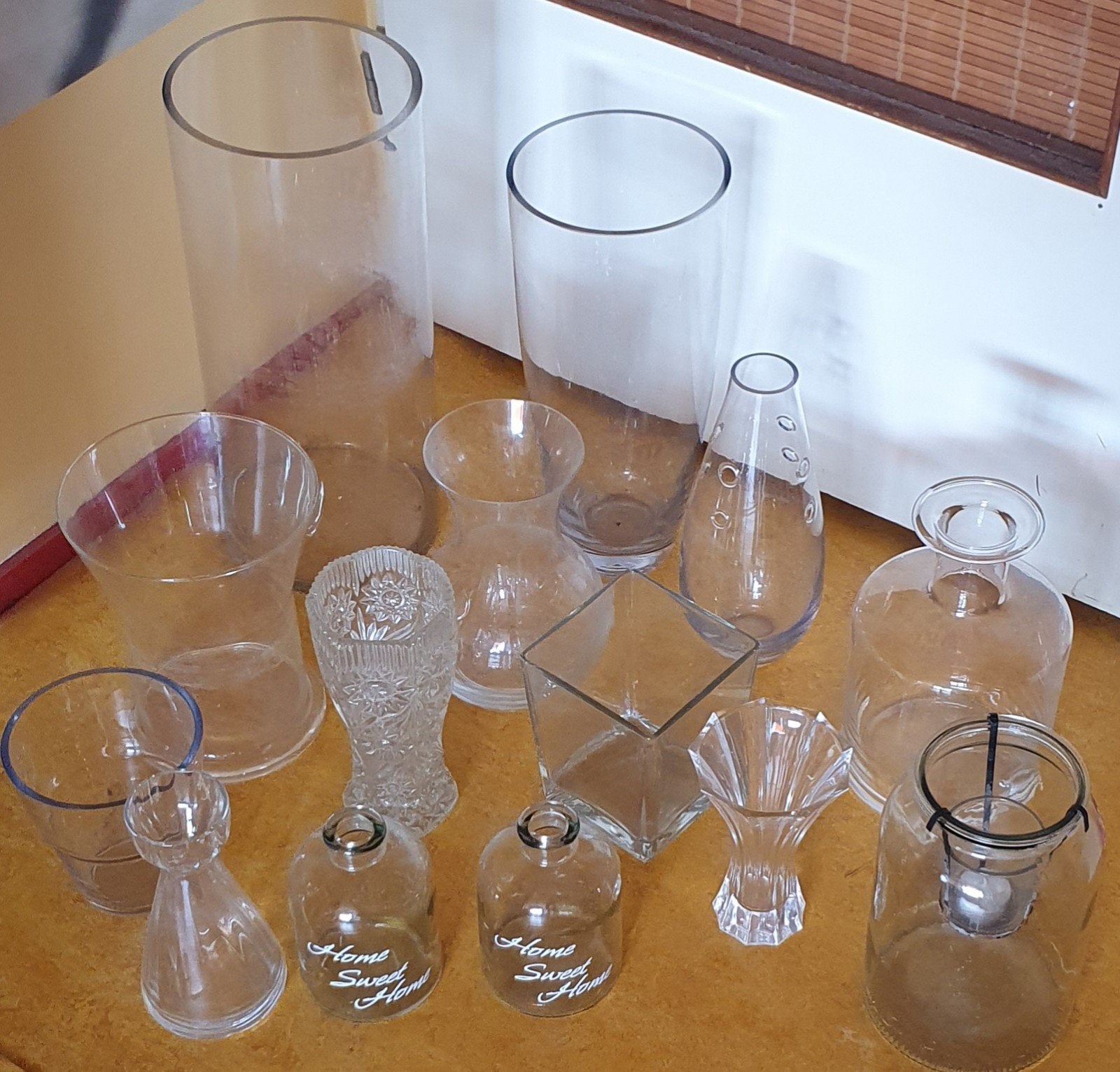 Diverse glazen vazen en potten - Set van 14 stuks, Ophalen