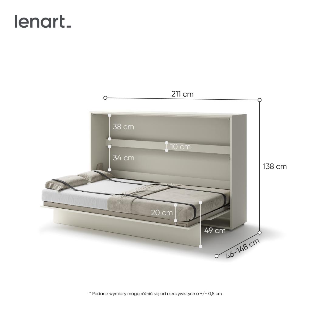 Concept opklapbed horizontaal - 120x200 - Cashmere, Niet ingevuld, Niet ingevuld, Niet ingevuld