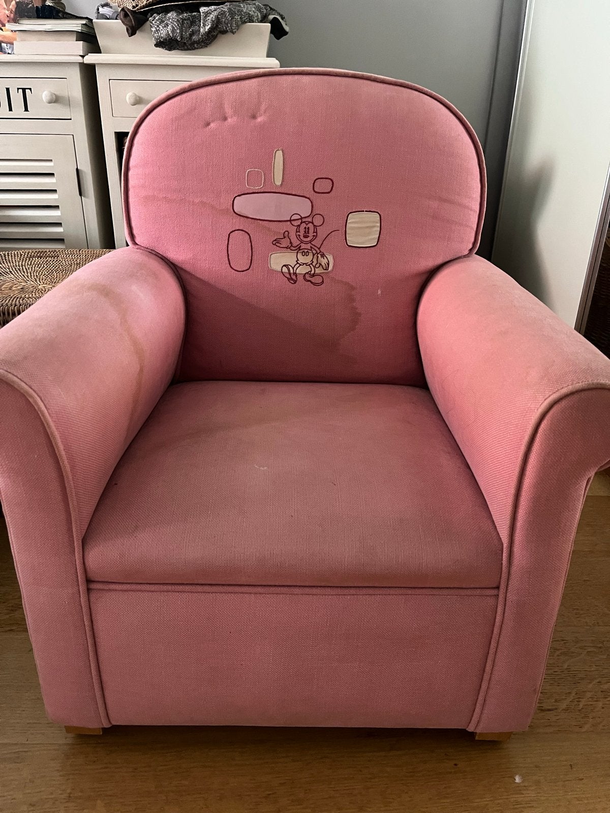 Kinderfateuil roze van het merk Donaldson, Ophalen, Minder dan 50 cm, Gebruikt, Minder dan 75 cm