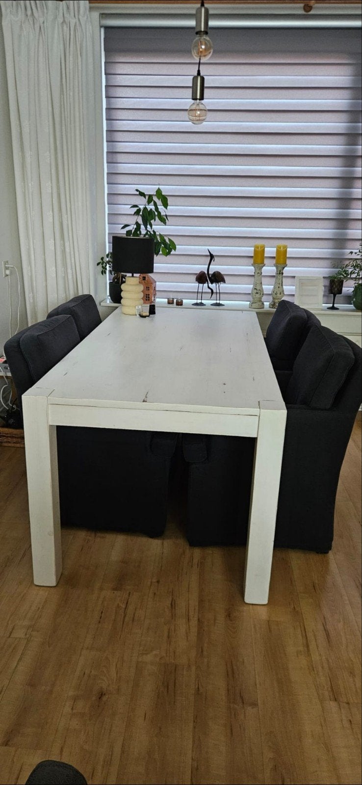 4 Eetkamer stoelen antraciet, Ophalen, Zo goed als nieuw