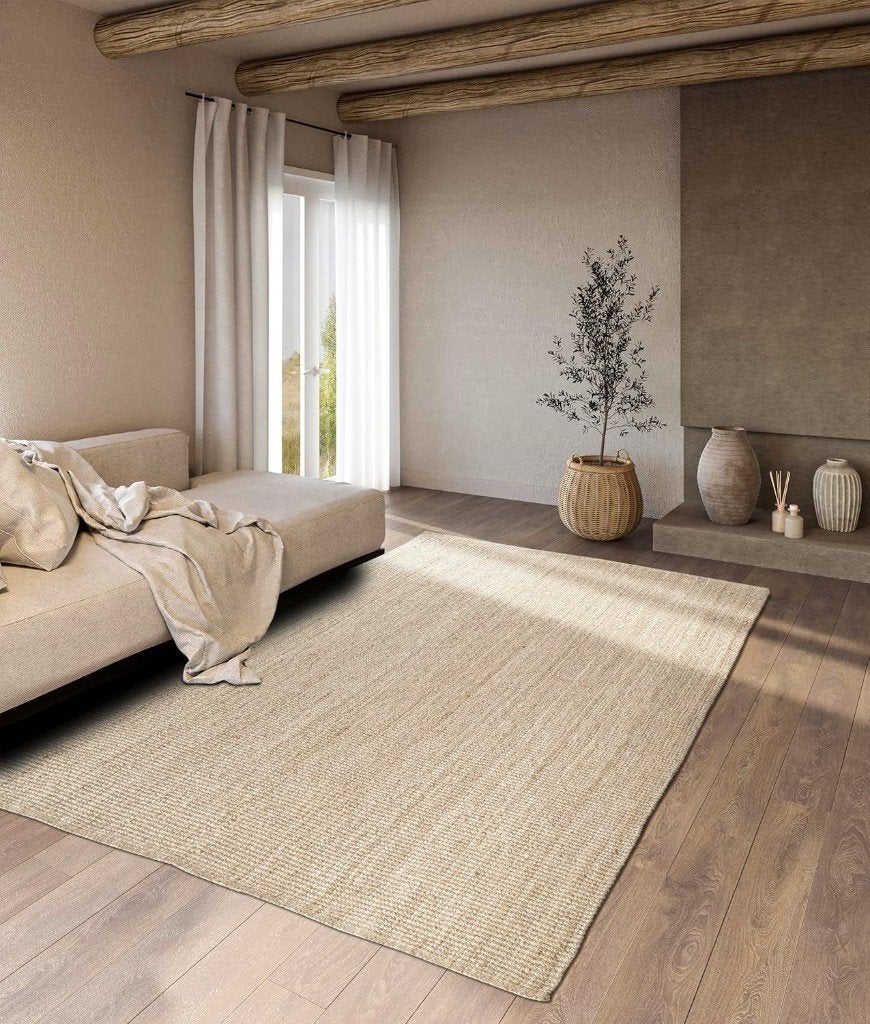 Villeroy & Boch Rosalie Jute tapijt (zgan) 170x120cm, Ophalen, 100 tot 150 cm, Beige, Zo goed als nieuw
