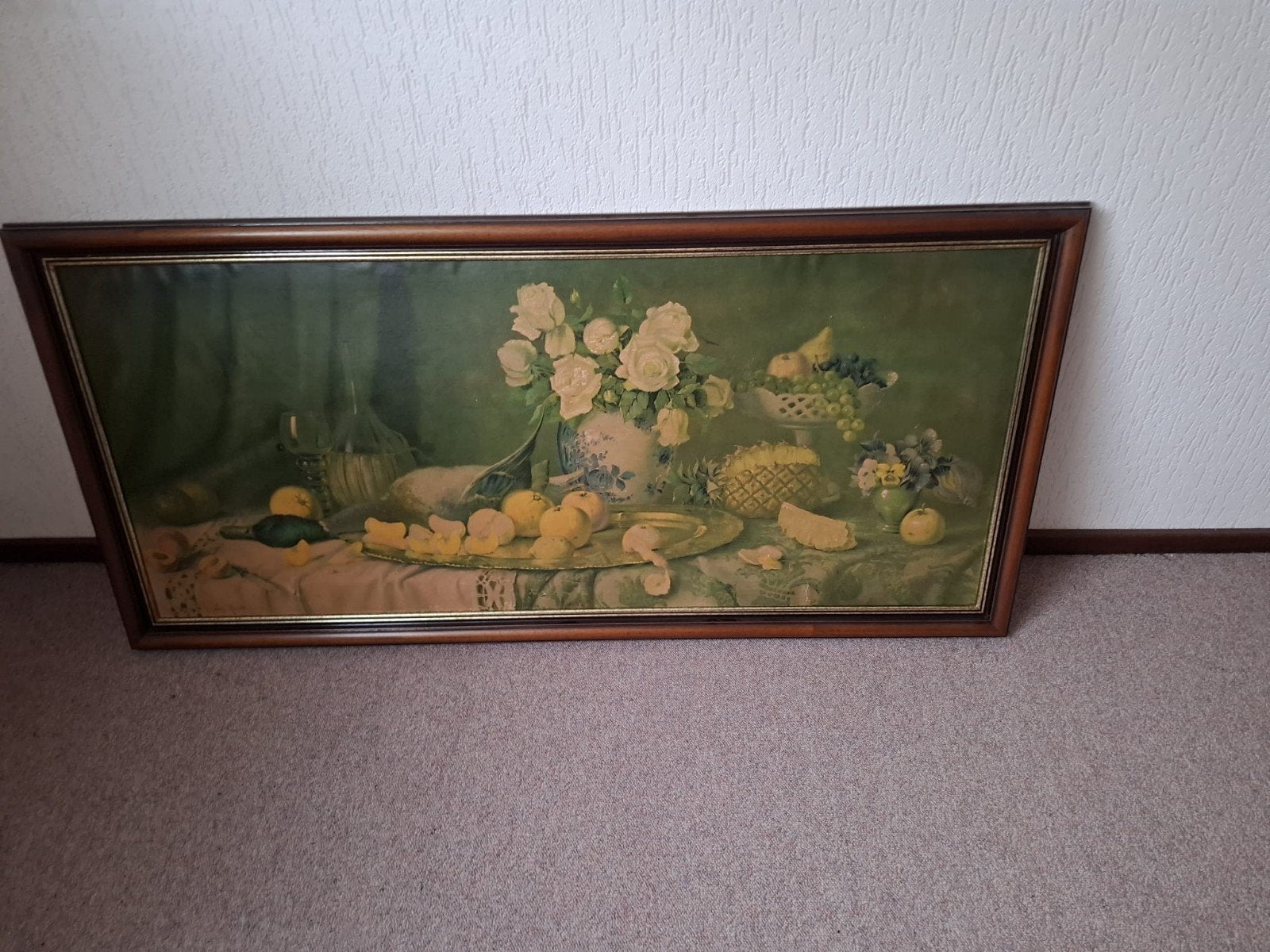 Klassiek stilleven met fruit en bloemen, ingelijst, Ophalen